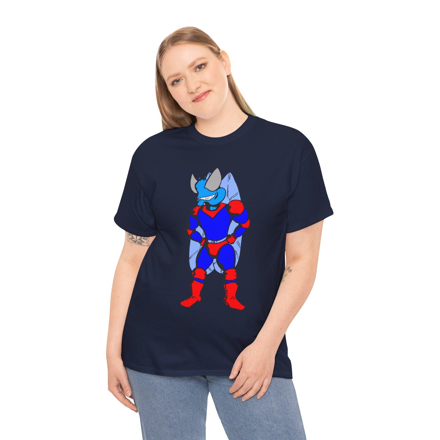 Astro-Fly Hero Graphic Tee - Blue & Red Superhero T-Shirt