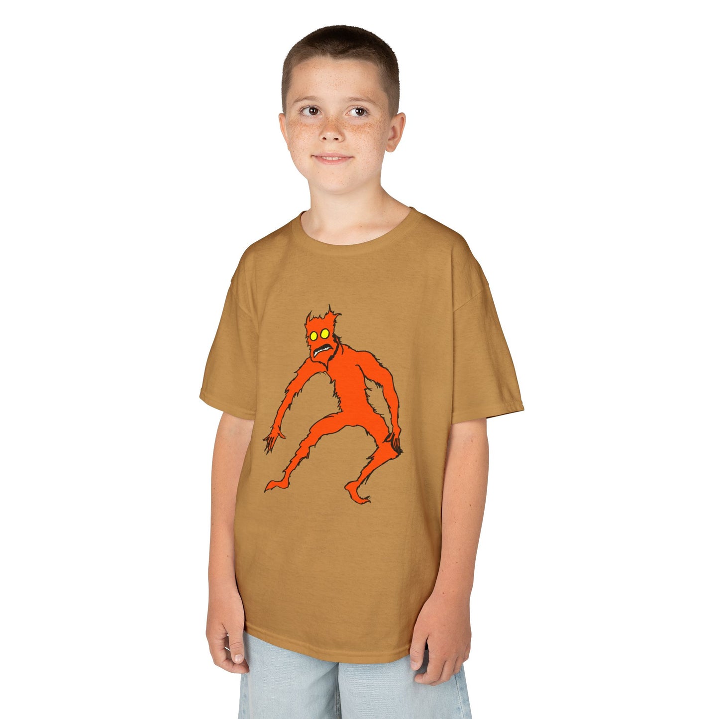 Kids Fire Monster Tee - Fun and Spooky Cotton T-Shirt for Kids