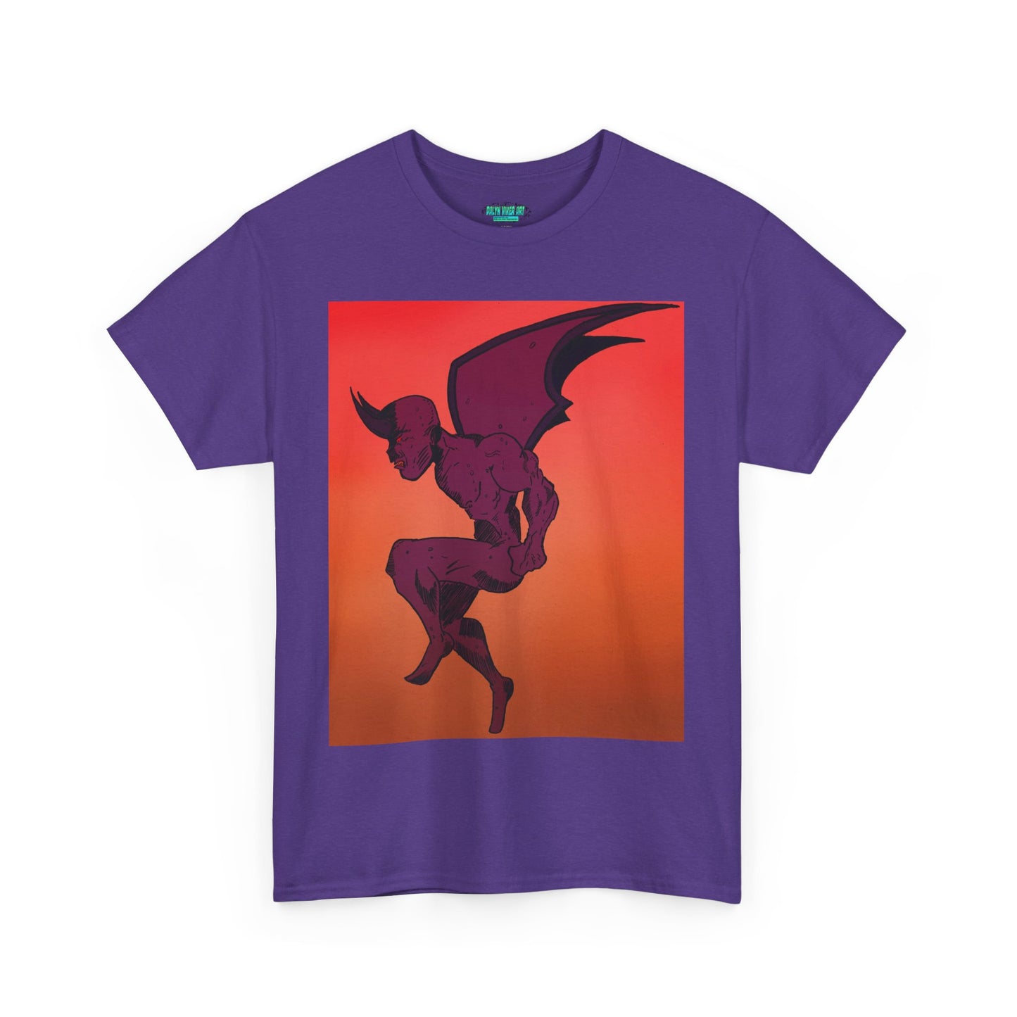 Unisex Heavy Cotton Tee - Vibrant Demon Art Design
