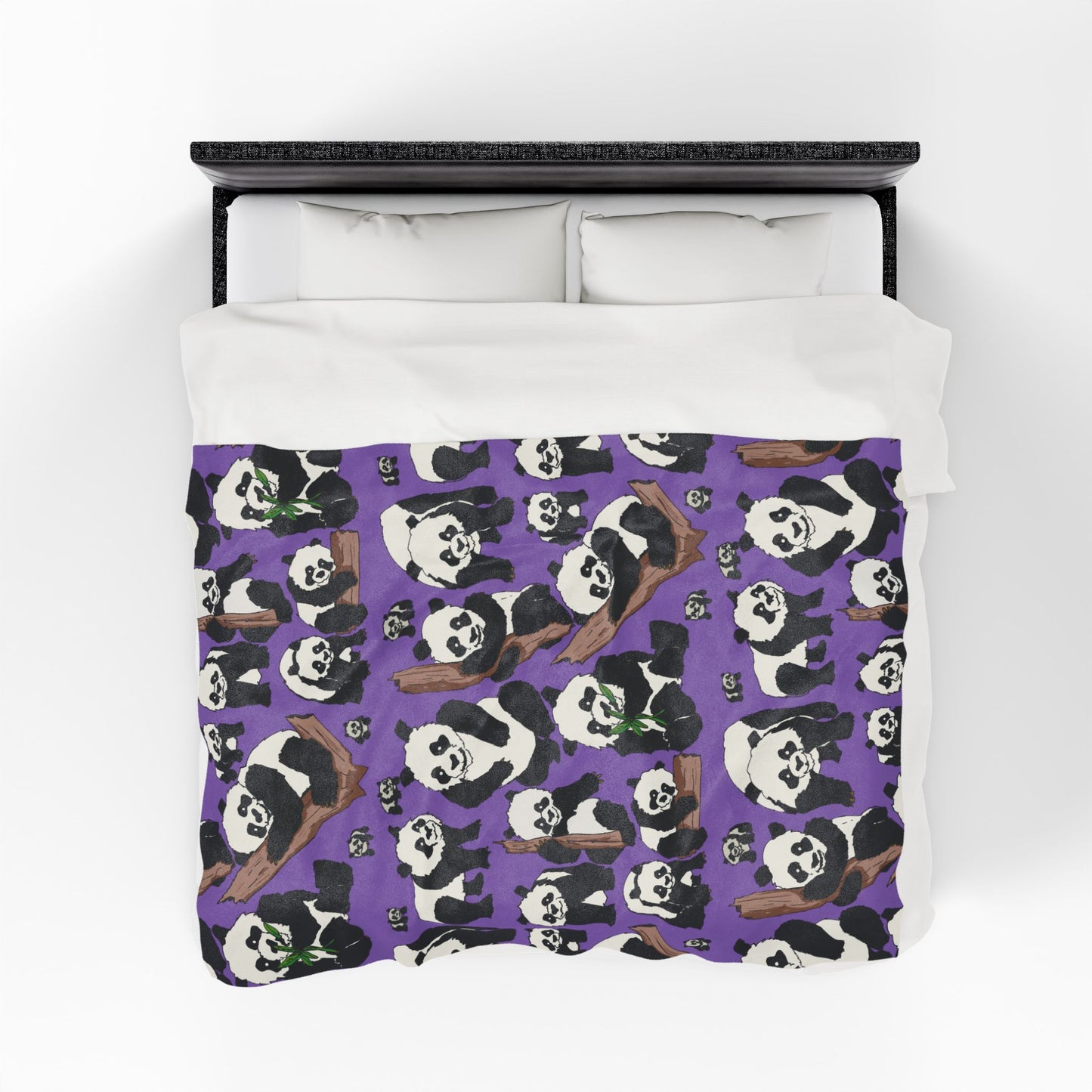 Cozy Panda Velveteen Plush Blanket, Soft Throw for Kids, Cute Animal Decor, Gift for Nature Lovers, Snuggle Up on Cold Nights
