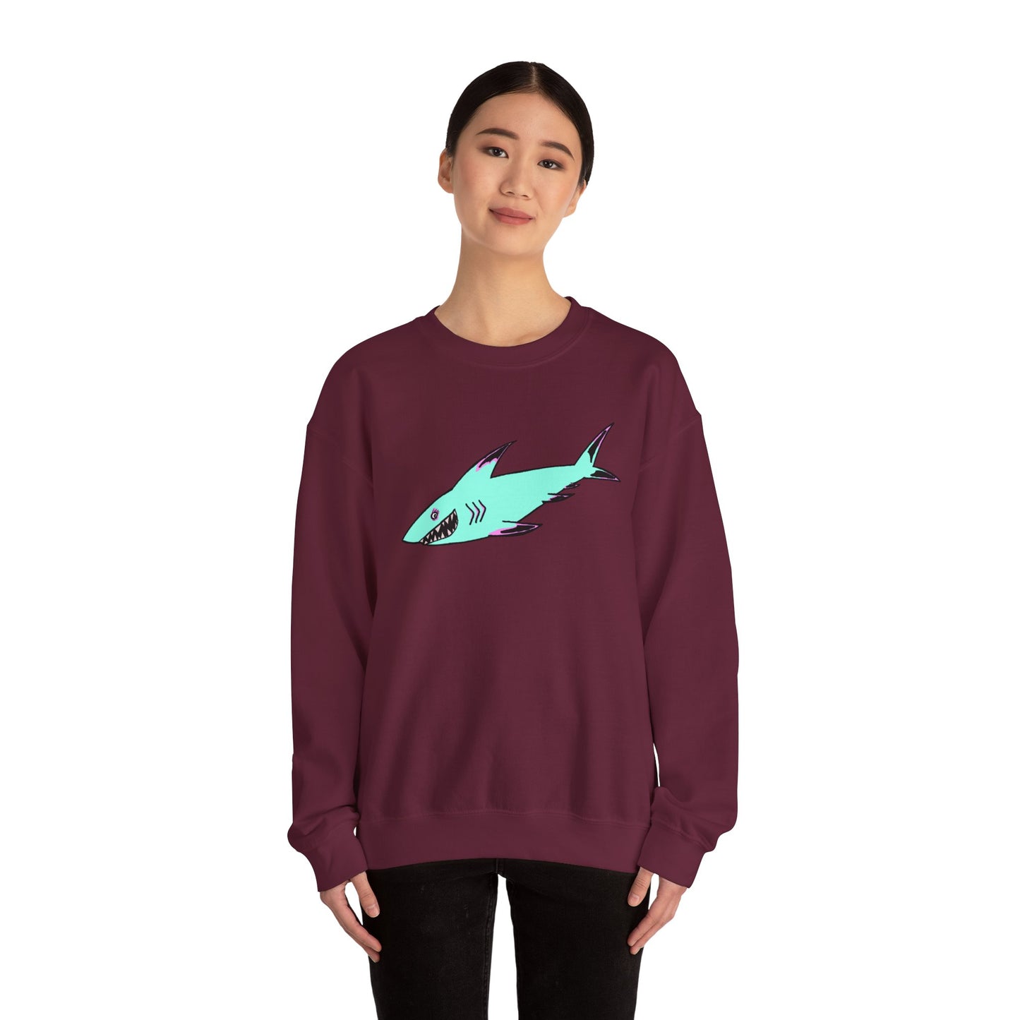 Charming Shark Graphic Sweatshirt - Unisex Heavy Blend™ Crewneck