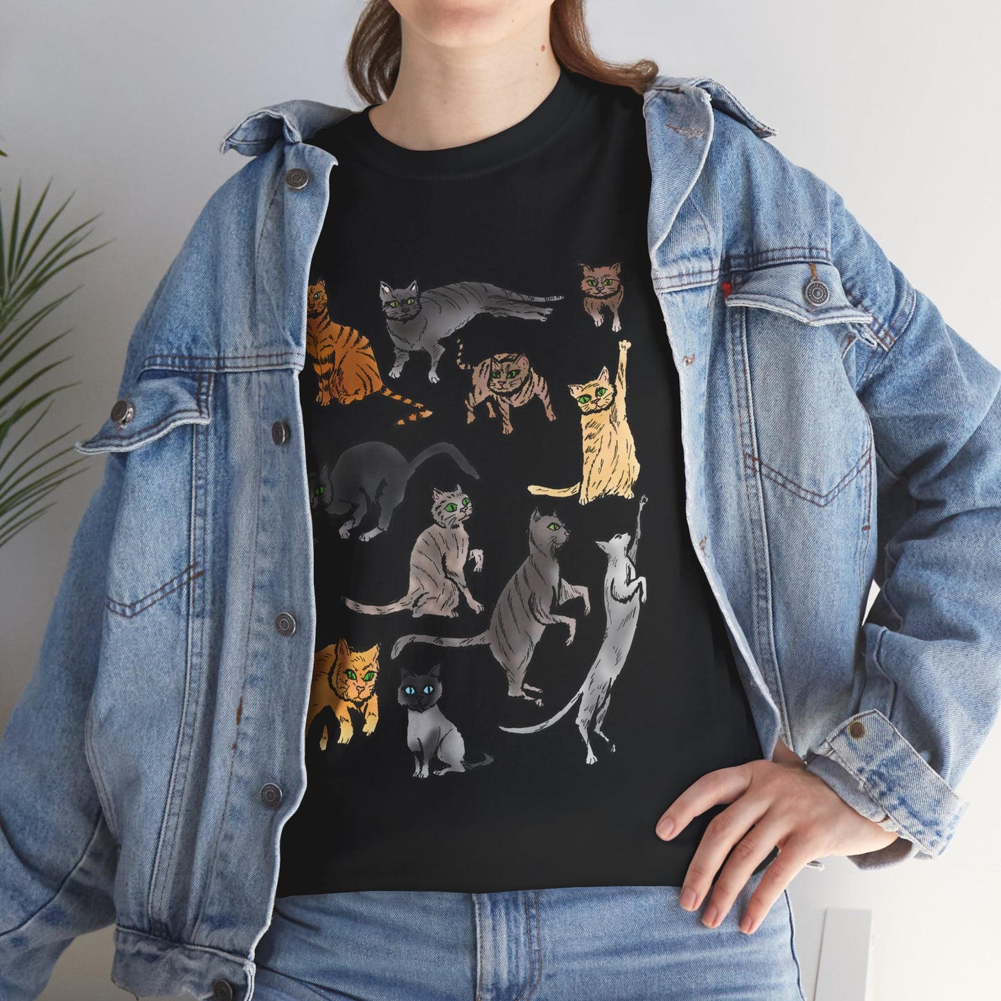 Cats Collage T-Shirt — Cute Cat Illustration Tee for Cat Lovers