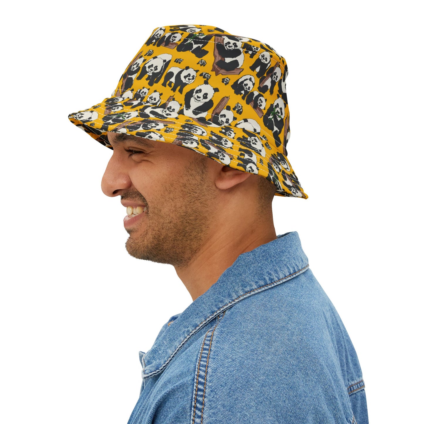 Panda Print Bucket Hat, Cool Summer Accessory, Trendy Gift for Animal Lovers, Perfect for Festivals, Beach, Casual Wear