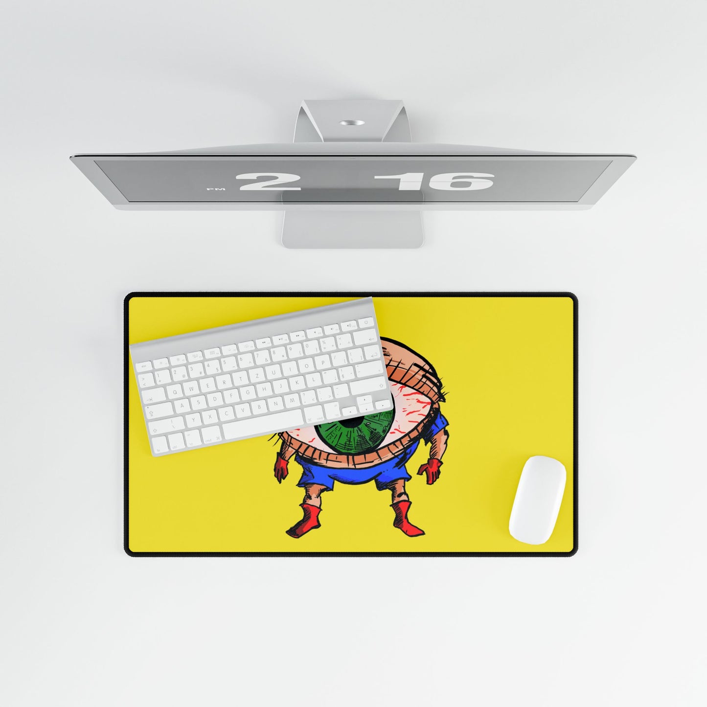 Terrif-EYE-ing Desk Mat — Bold Yellow Gaming/Work Mousepad and Card Playing Mat