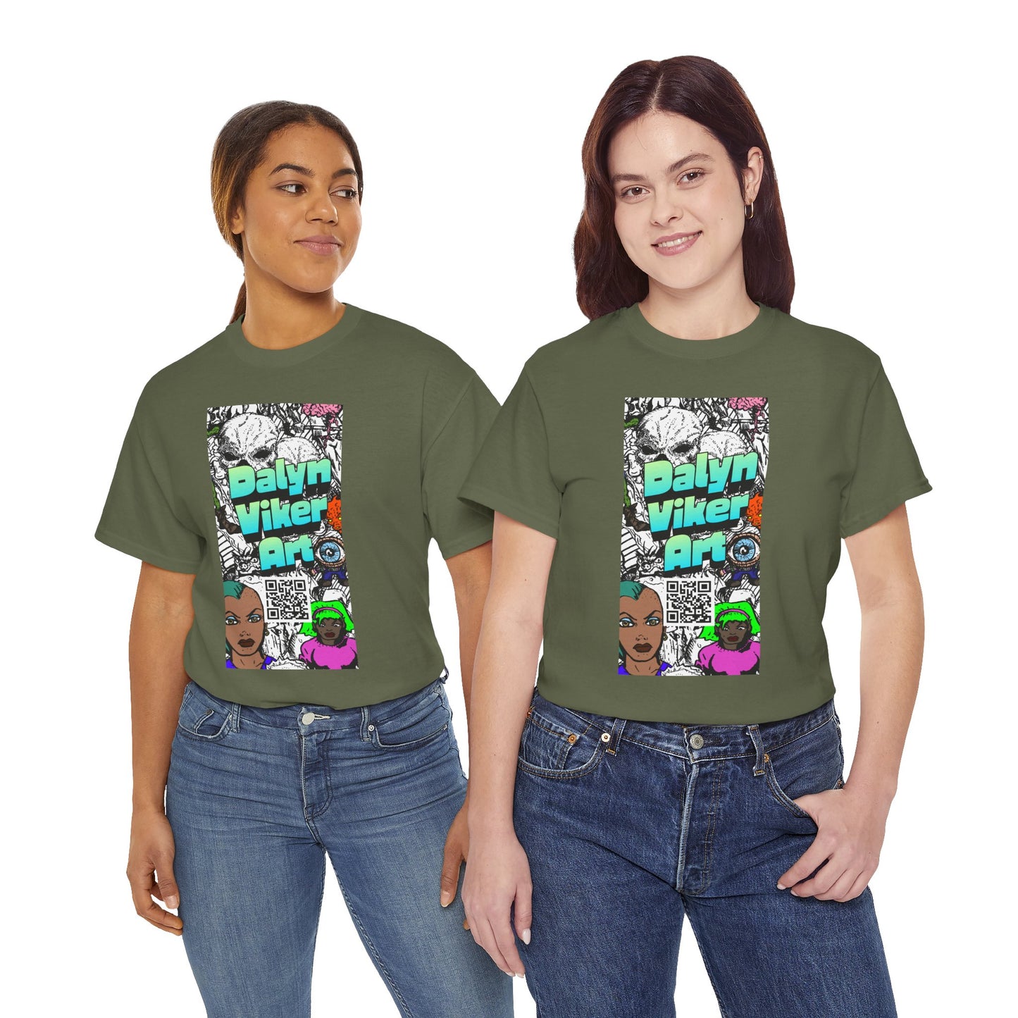 Graphic Art T-Shirt — "Dalyn Viker Art" Vertical Collage Tee