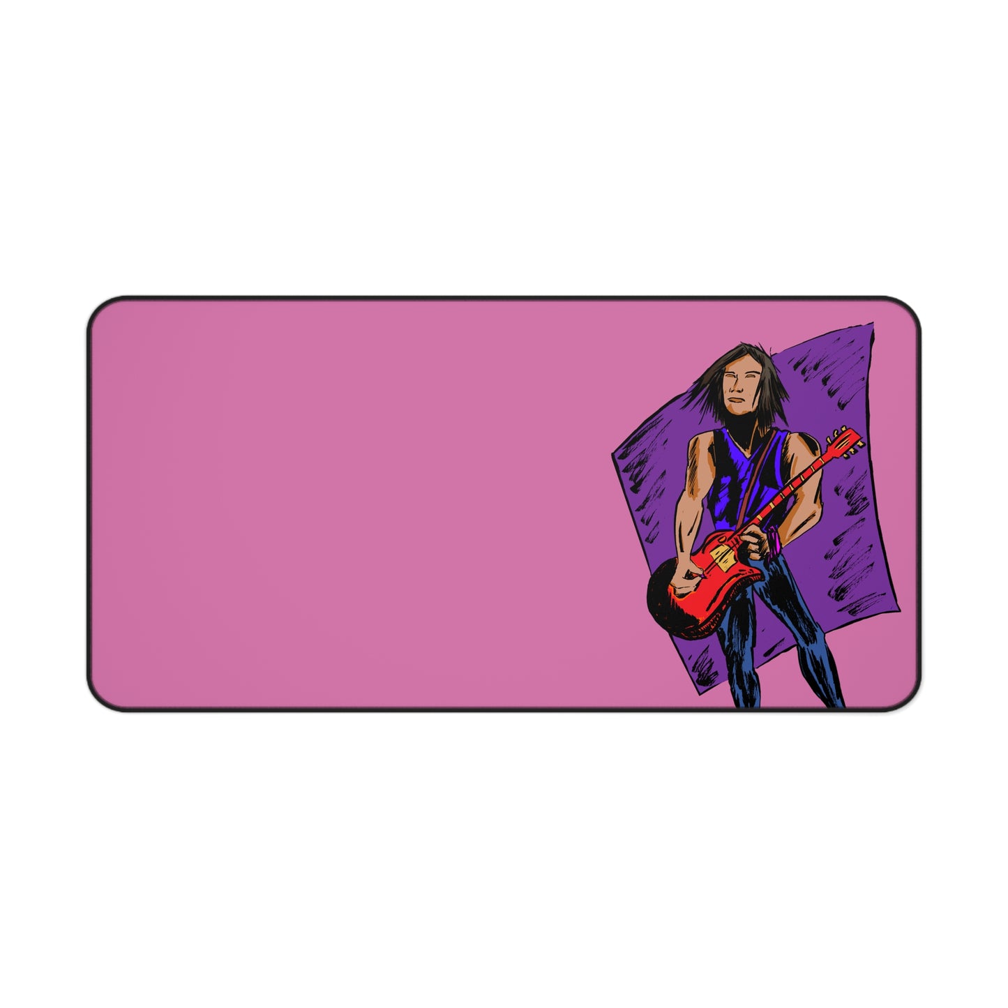 Rock Star Desk Mat - Music Lover Gift, Gamer Workspace, Office Decor, Unique Desk Accessory, Guitarist Art Mat