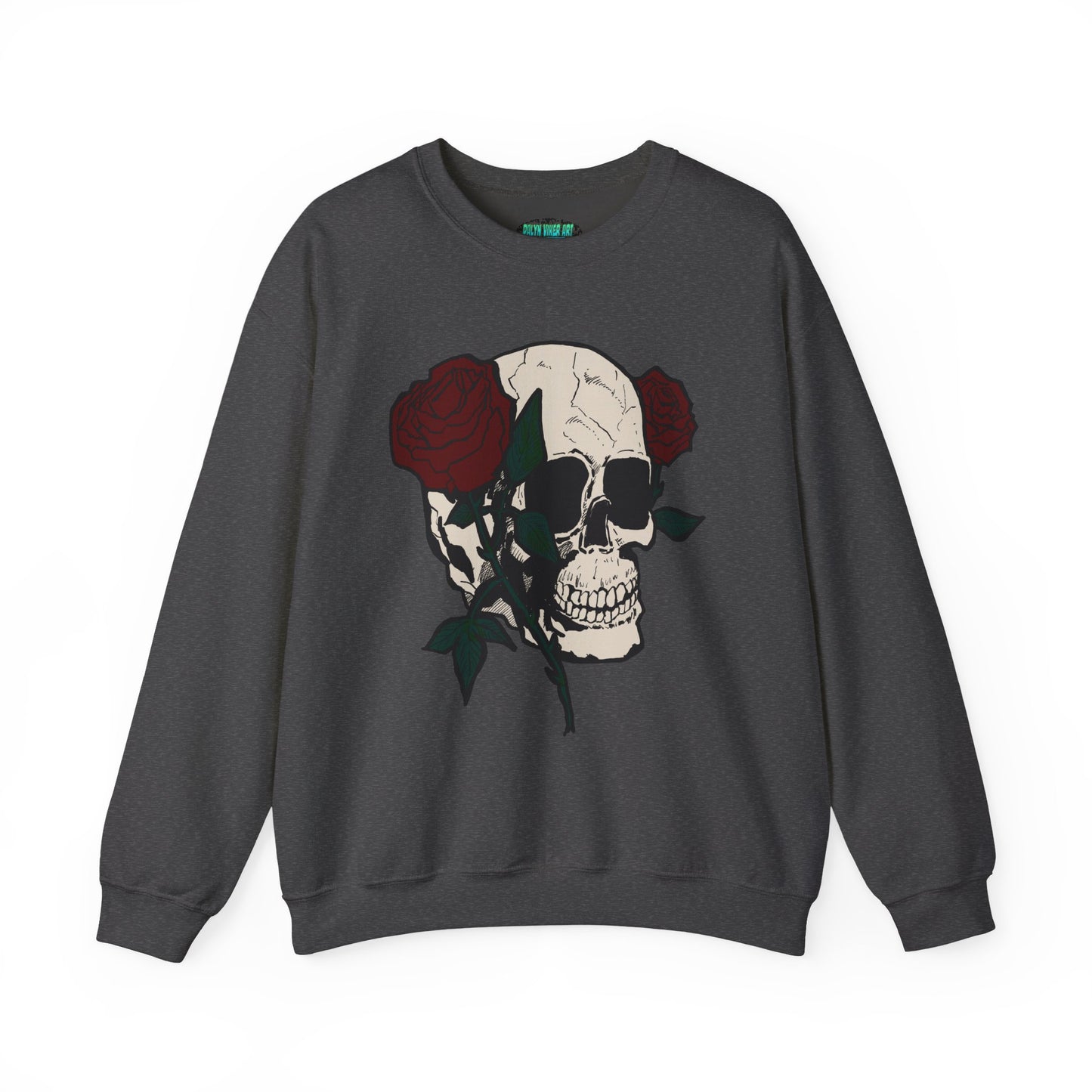 Skull & Rose Crewneck Sweatshirt - Unisex Heavy Blend™