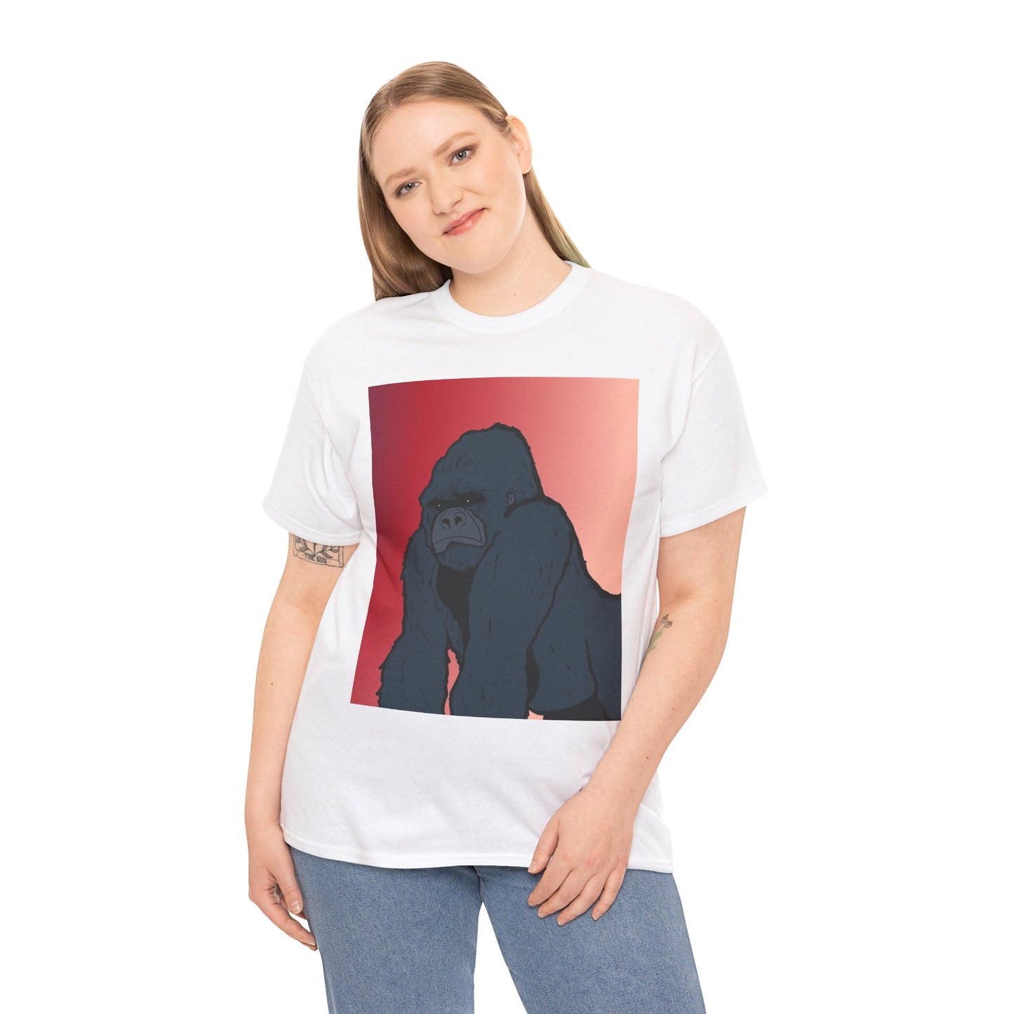 Gorilla Graphic Tee — Vintage Sunset Primate Illustration Shirt