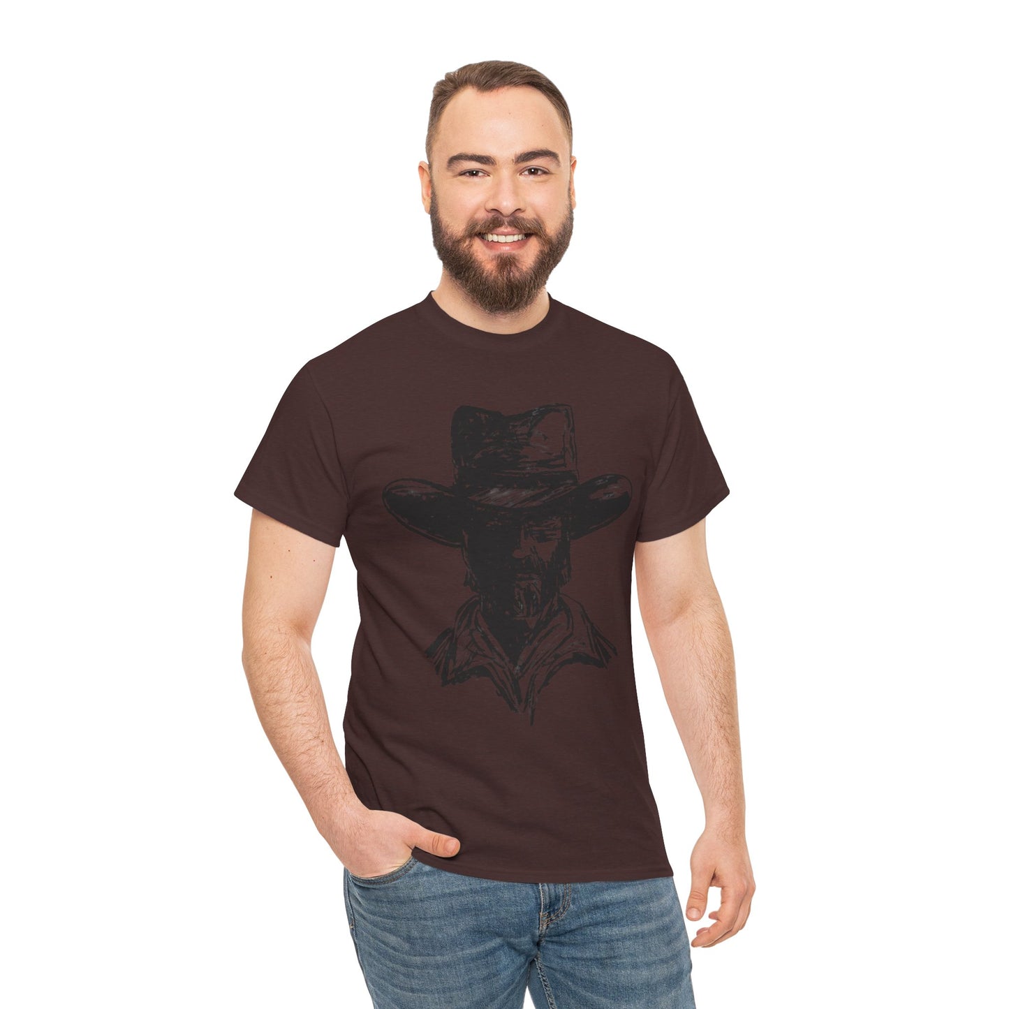 Rustic Cowboy Graphic Unisex Heavy Cotton Tee
