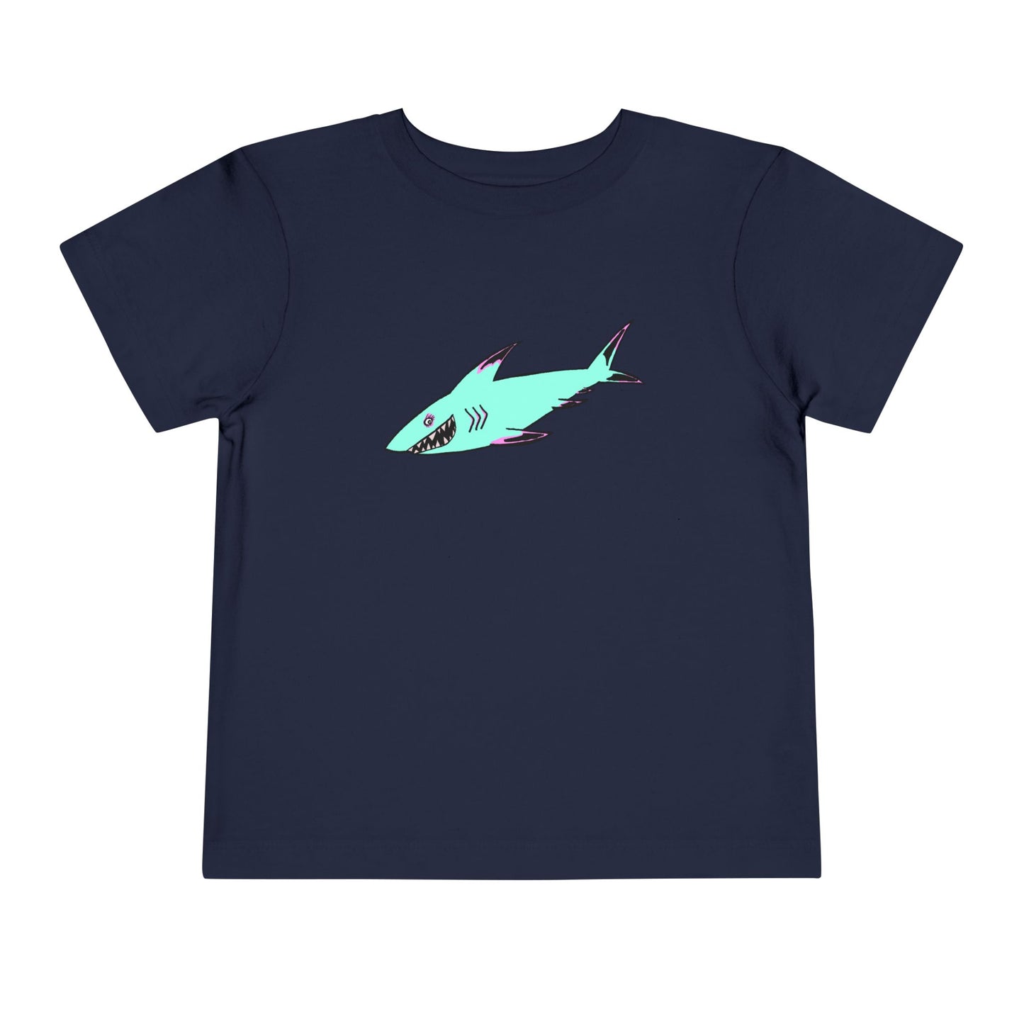 Toddler Tee — Cute Teal Shark Graphic Kids T‑Shirt