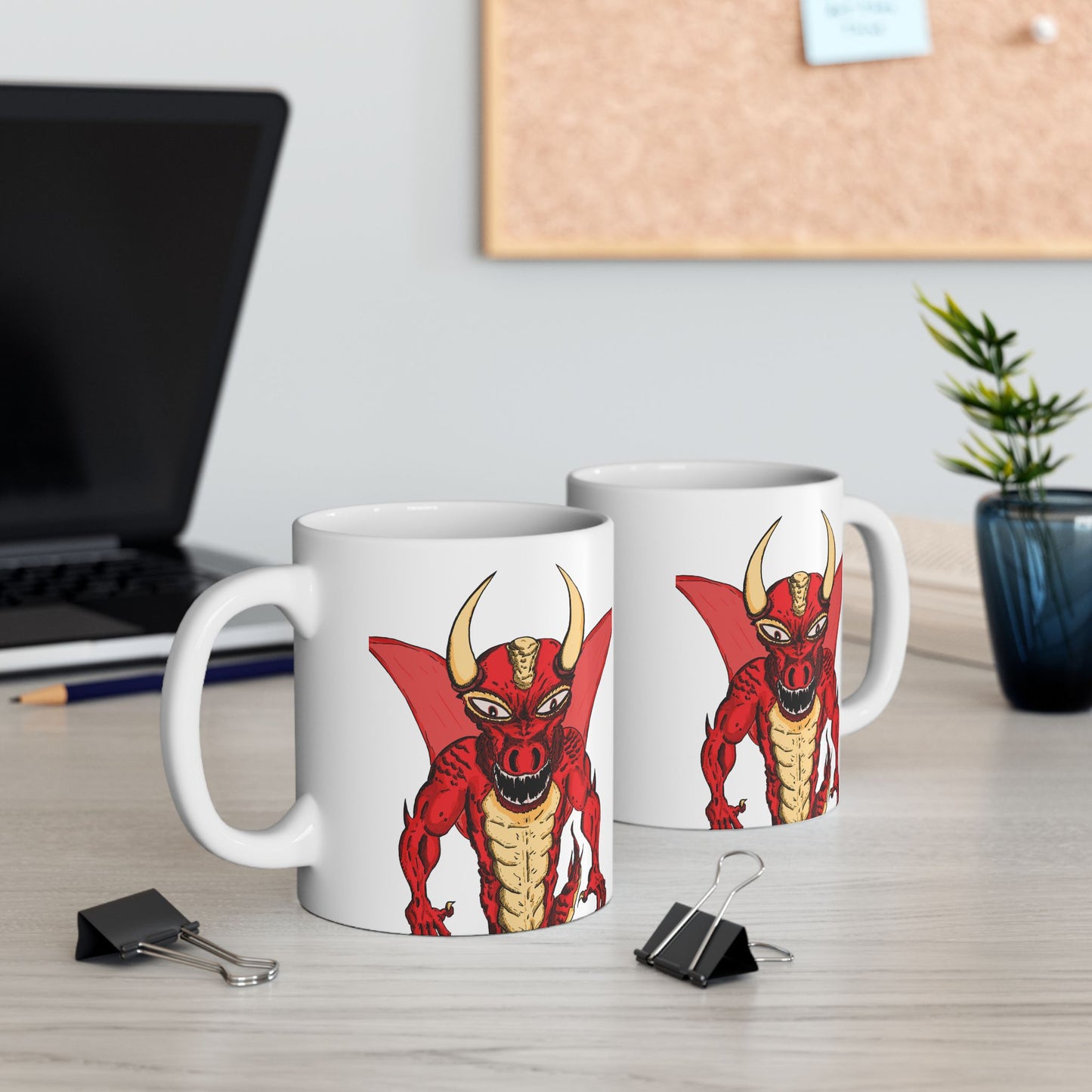 Bold Demon Dragon Themed Ceramic Mug | Perfect Gift for Comic Fans, Coffee Lovers, & Superhero Parties, Protect Your Coffee in Style!