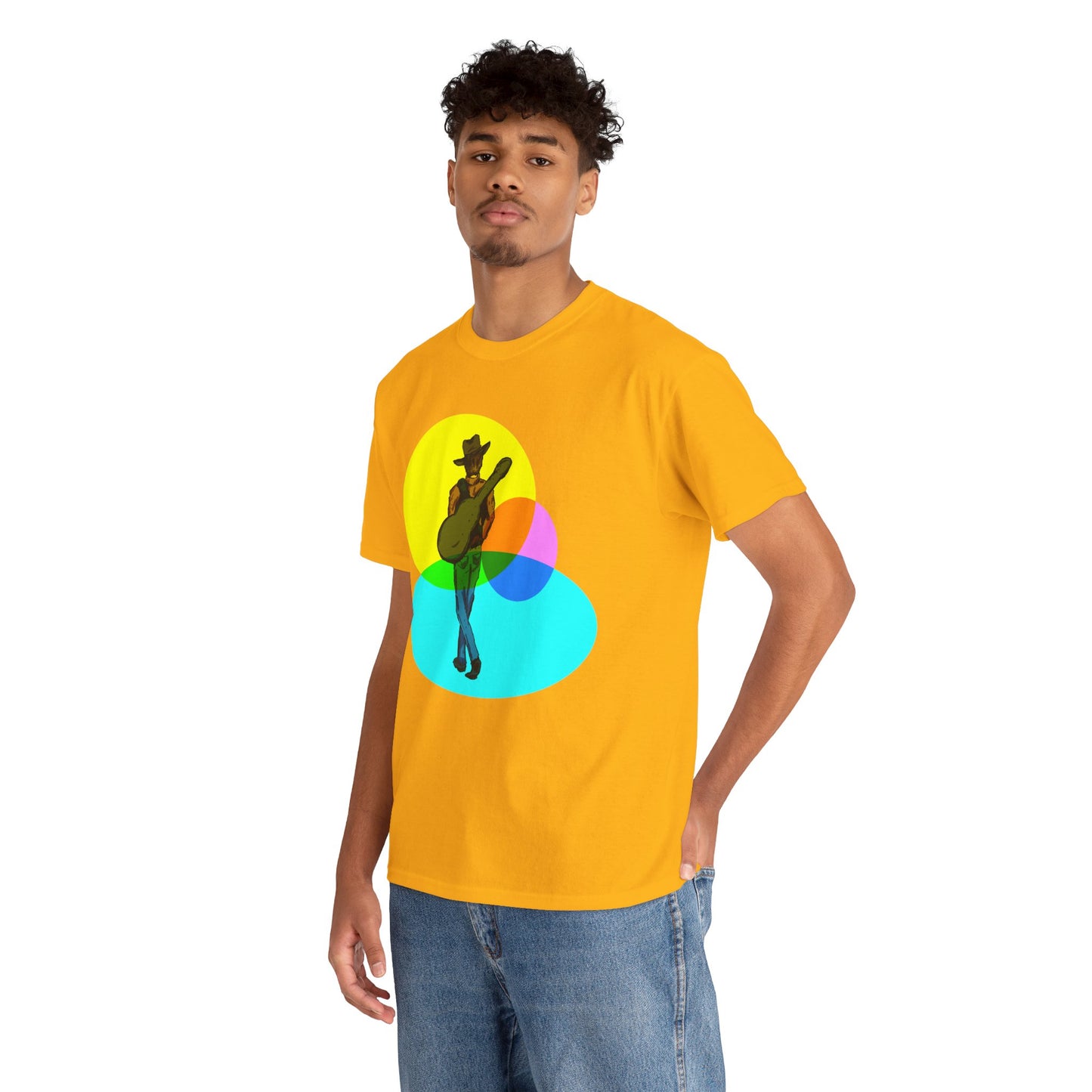 Cowboy Guitar Tee — Colorful Music T‑Shirt