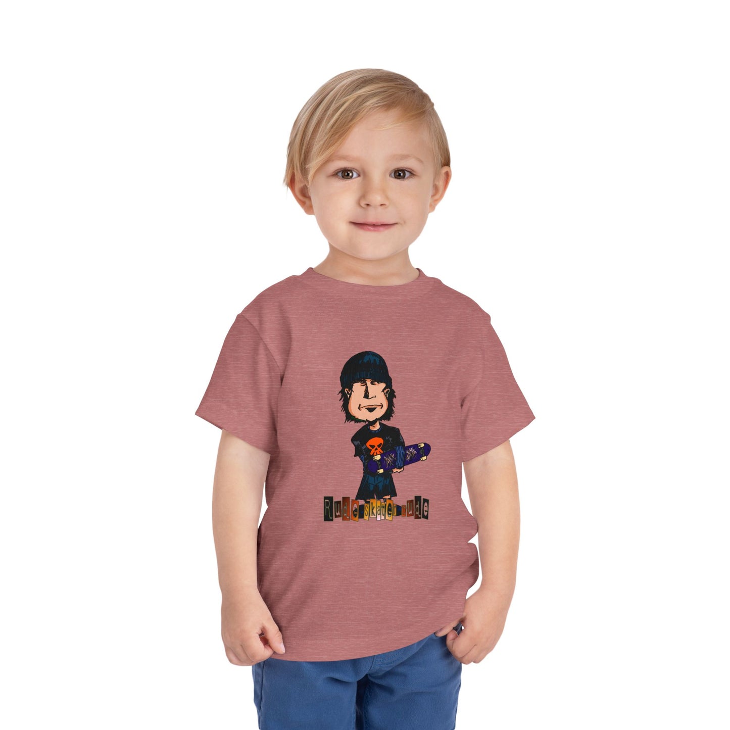 Toddler Tee — Cute Rude Skater Dude Kid Skateboard Graphic Shirt