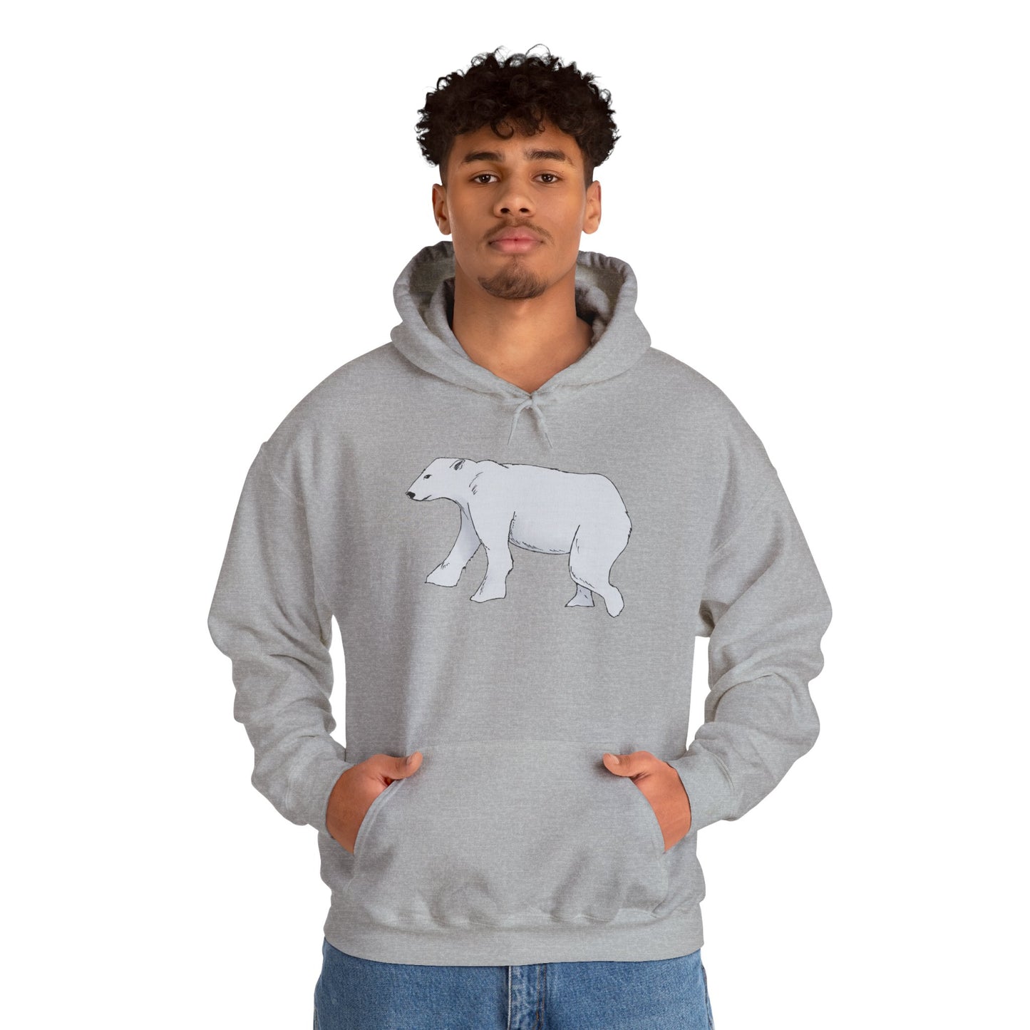 Cozy Polar Bear Hoodie - Warm Winter Fashion, Unisex Sweatshirt, Gift for Animal Lovers, Perfect for Cold Days, Cute Outdoor Wear