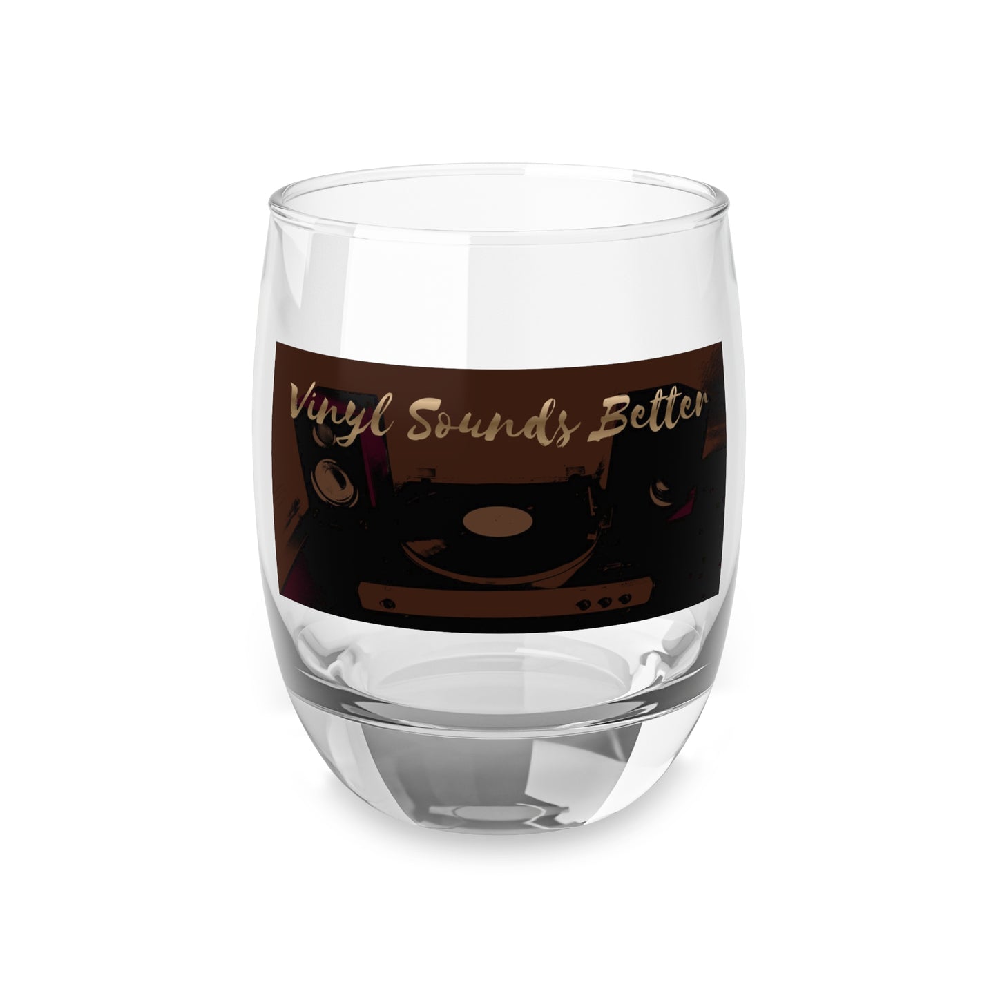 Vinyl Sounds Better Whiskey Glass — Retro Turntable Whiskey Tumbler for Music Lovers