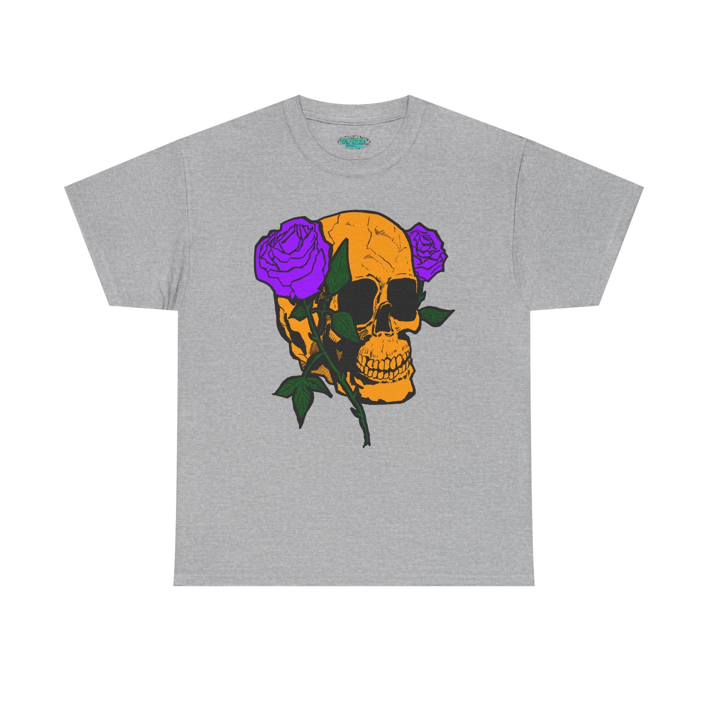 Skull and Roses Unisex Tee, Gothic Aesthetic Shirt, Vintage Graphic T-Shirt, Streetwear Essentials, Edgy Casual Wear