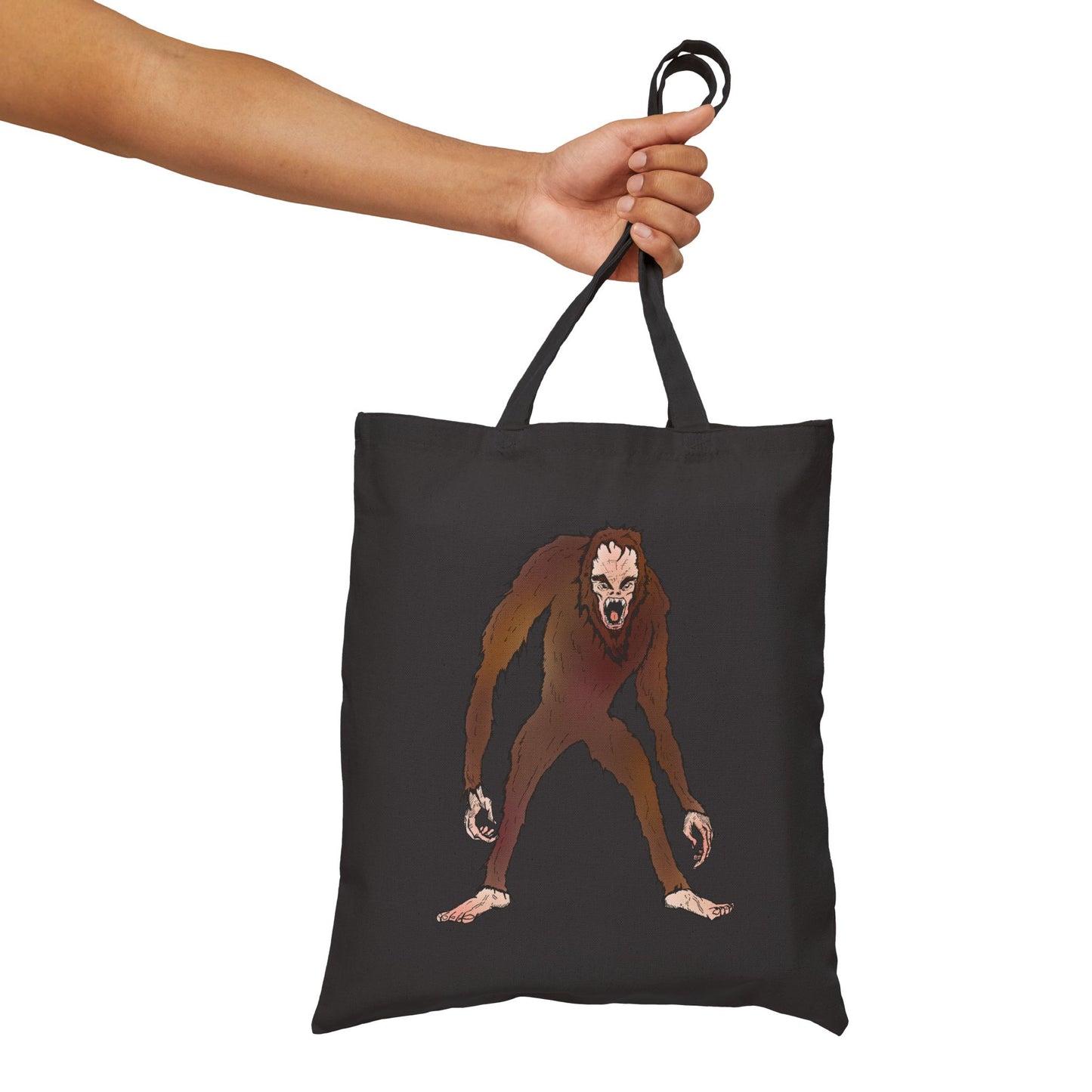 Bigfoot Encounter - Creature Illustration Cotton Tote Bag