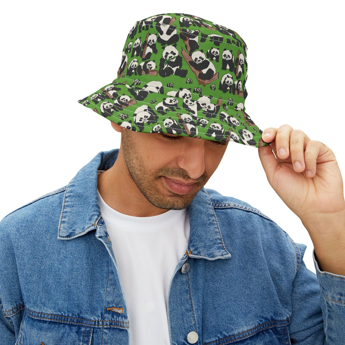 Cute Panda Pattern Bucket Hat, Funky Outdoor Hat, Trendy Summer Accessory, Gift for Animal Lovers, Festival & Beach Hat