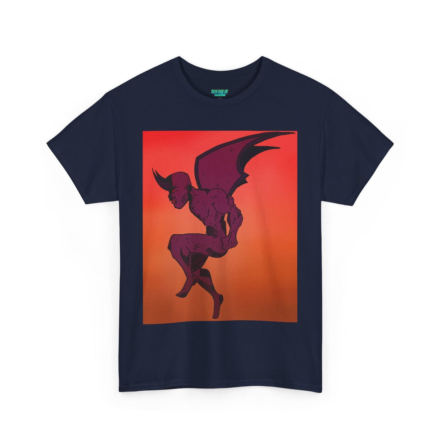 Unisex Heavy Cotton Tee - Vibrant Demon Art Design