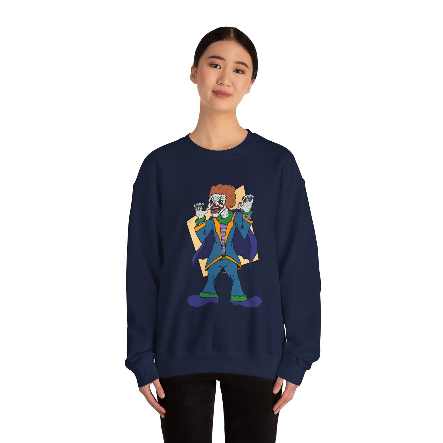 Vampire Clown Funny Horror-Inspired Unisex Crewneck Sweatshirt