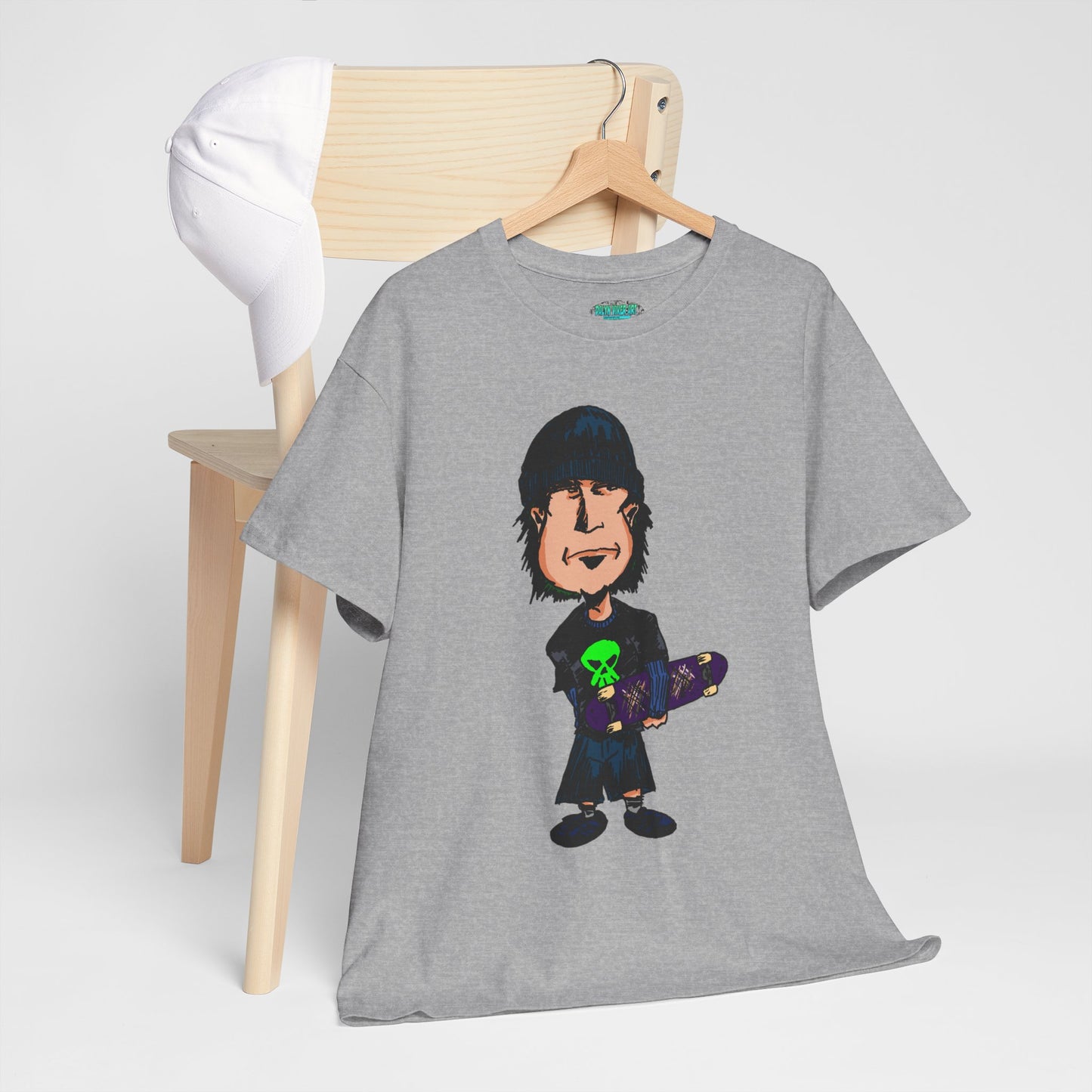 Rude Skater Dude - Skate Punk Cartoon Tee – Boy with Skateboard Graphic Shirt