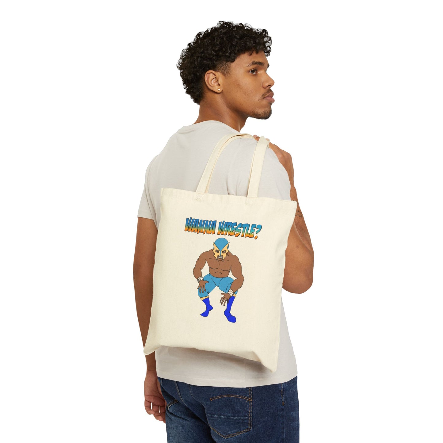 Wanna Wrestle?  Cotton Canvas Tote Bag