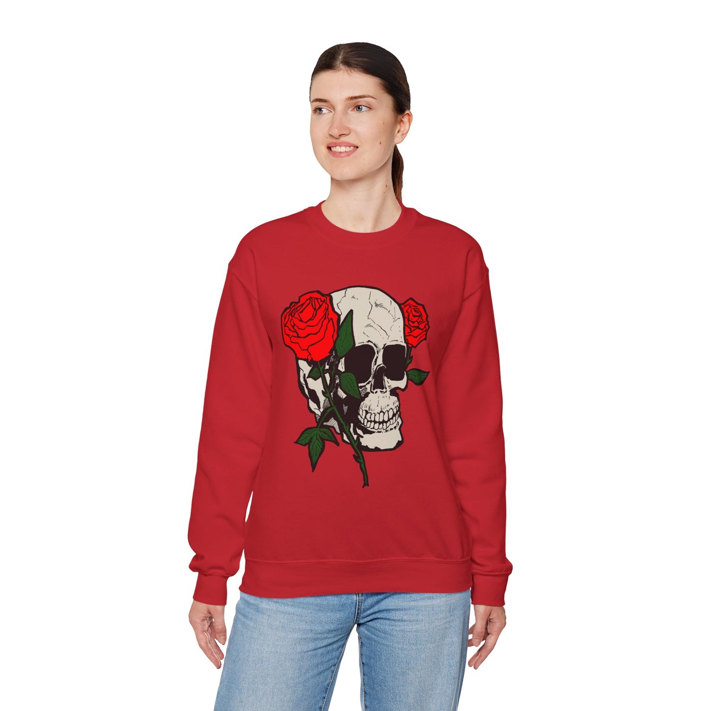 Skull and Roses Crewneck Sweatshirt