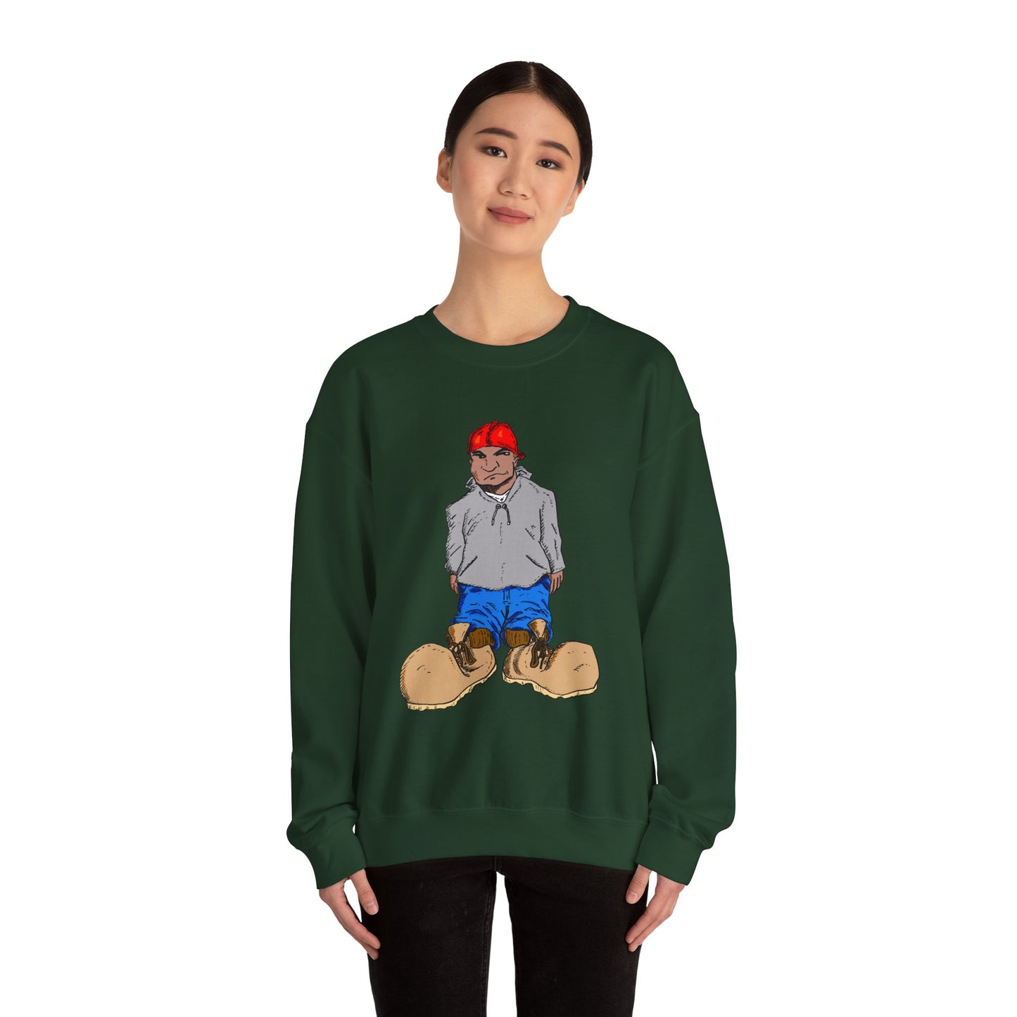 Urban Street Fun Character Boots Art Unisex Crewneck Sweatshirt