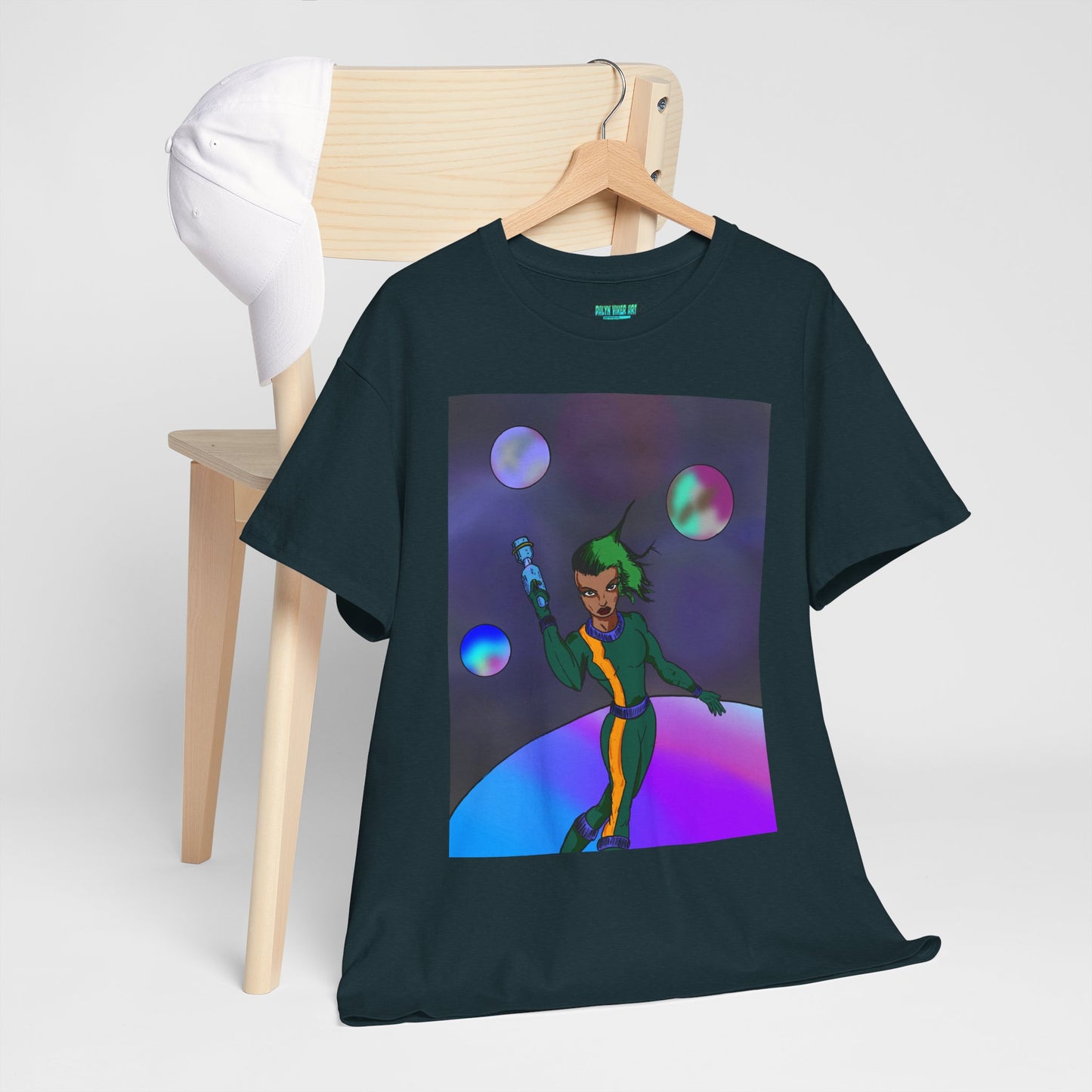 Cosmic Hero Vibe Tee - Unisex Heavy Cotton Tee, Space Art Shirt, Retro Sci-Fi T-Shirt, Gift for Space Lovers, Unique Graphic Tee