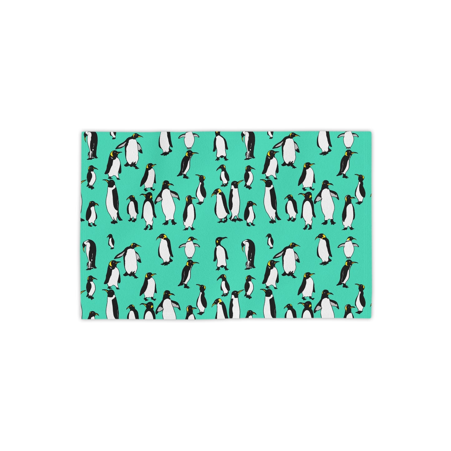 Rookery of Penguins - Teal Beach Towel