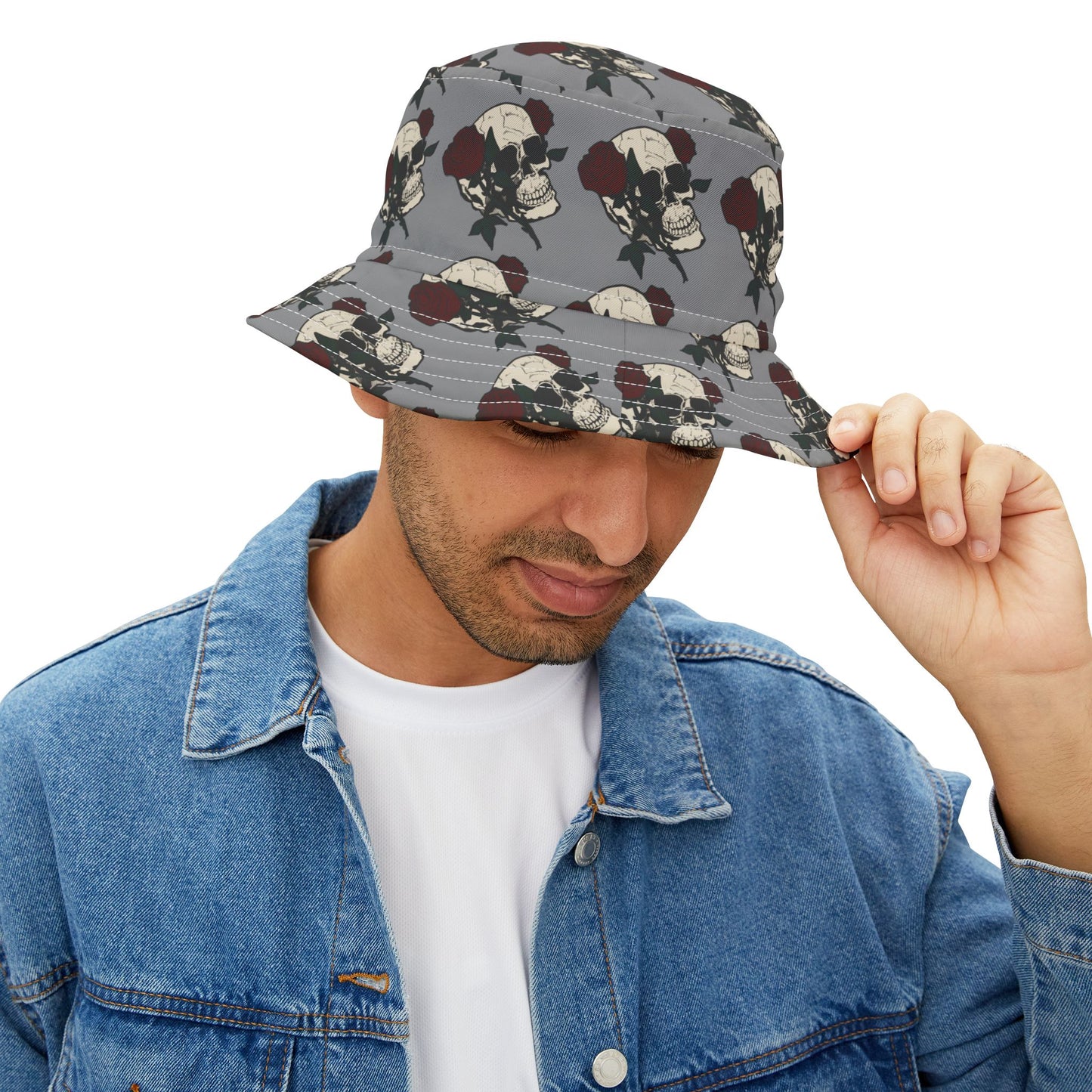 Stylish Skull & Rose Bucket Hat | Trendy Outdoor Accessory