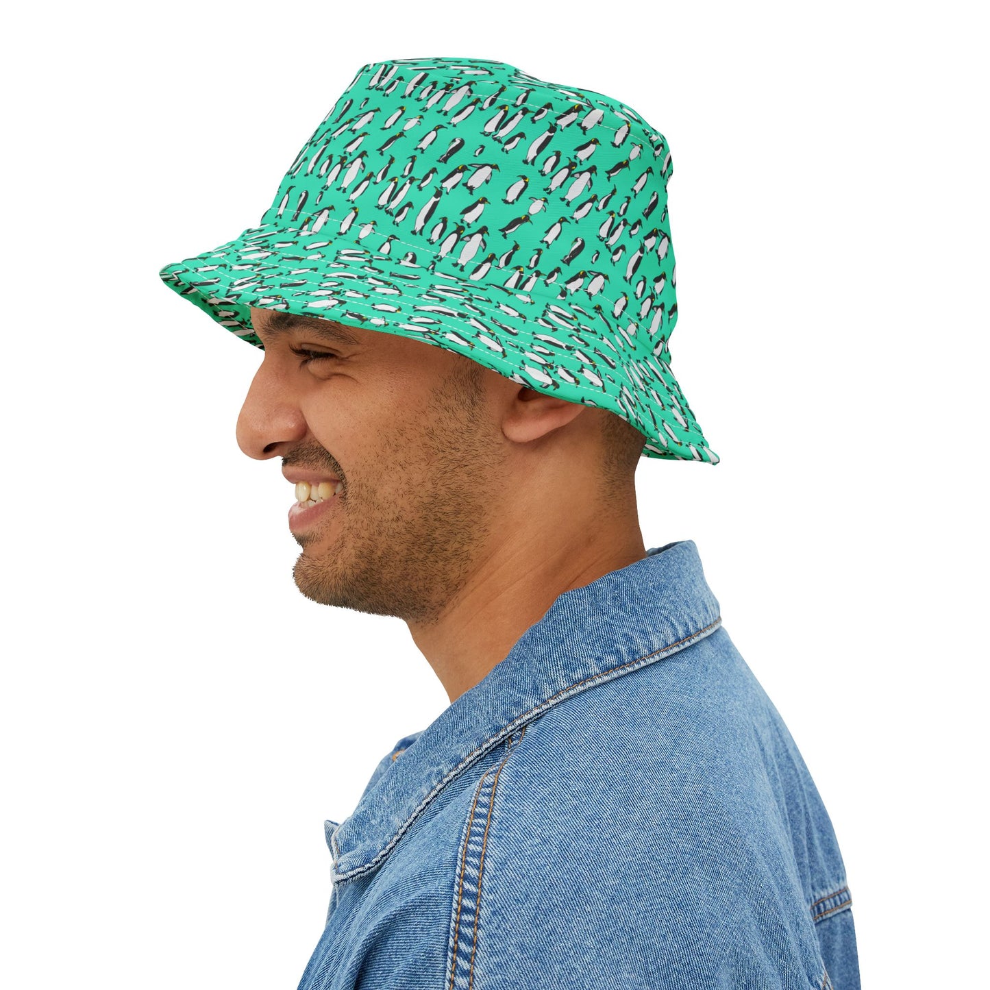 Playful Penguin Pattern Bucket Hat - Trendy Summer Accessory, Beachwear, Outdoor Fun, Gift for Him/Her, Vacation Must-Have