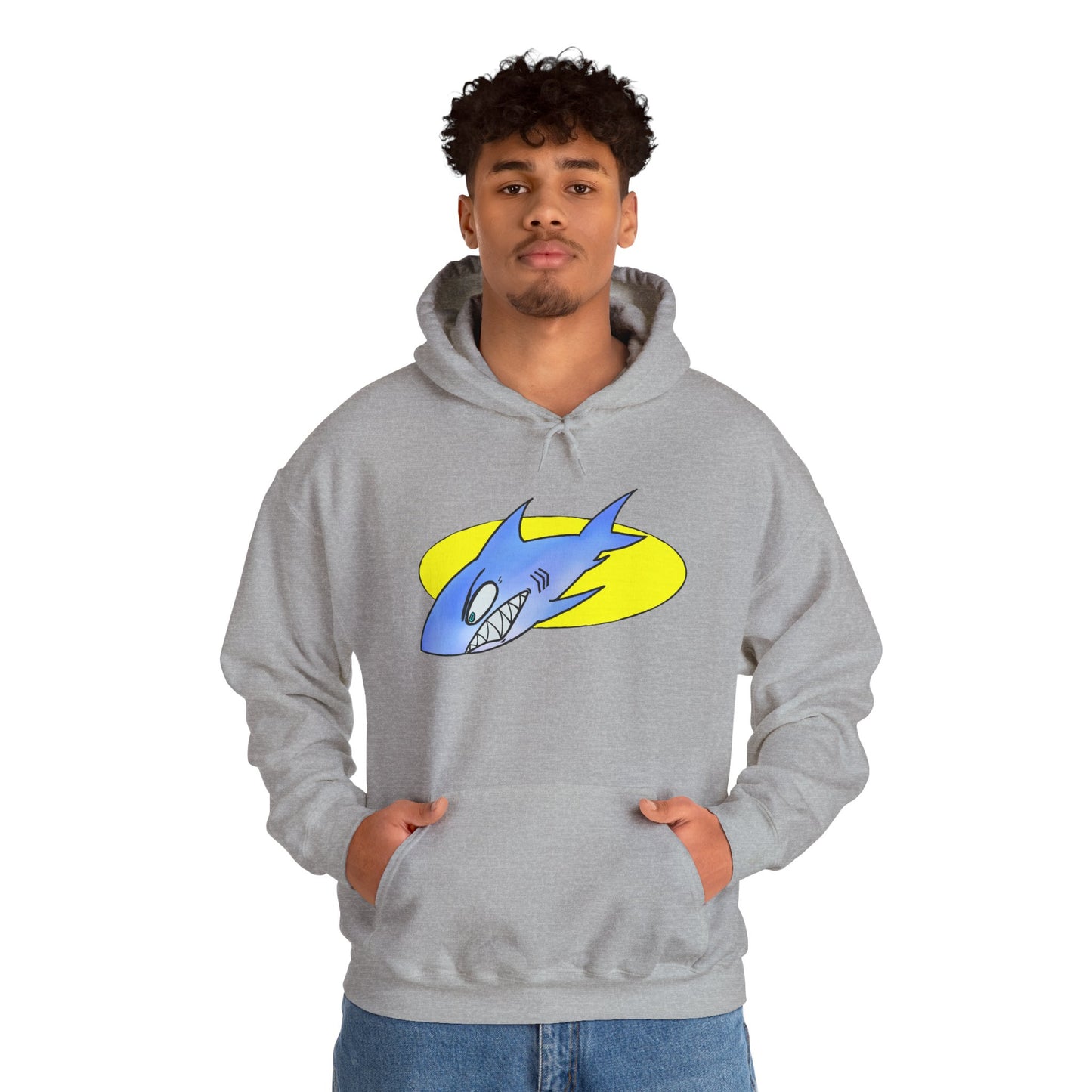 Cool Shark Graphic Hoodie - Unisex Heavy Blend Sweatshirt for Ocean Lovers, Gift for Men and Women, Beach Vibes, Casual Wear, Unique Design
