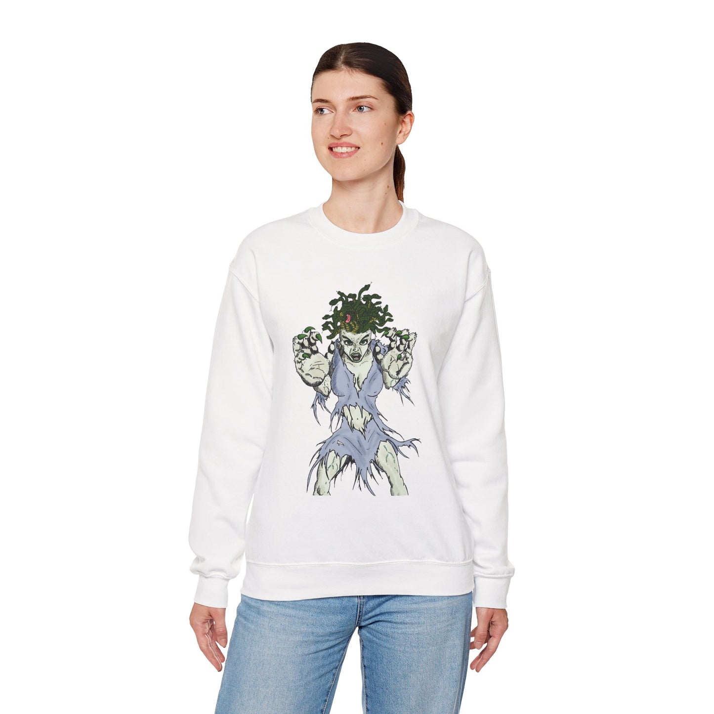 Medusa Inspired Unisex Heavy Blend Crewneck Sweatshirt