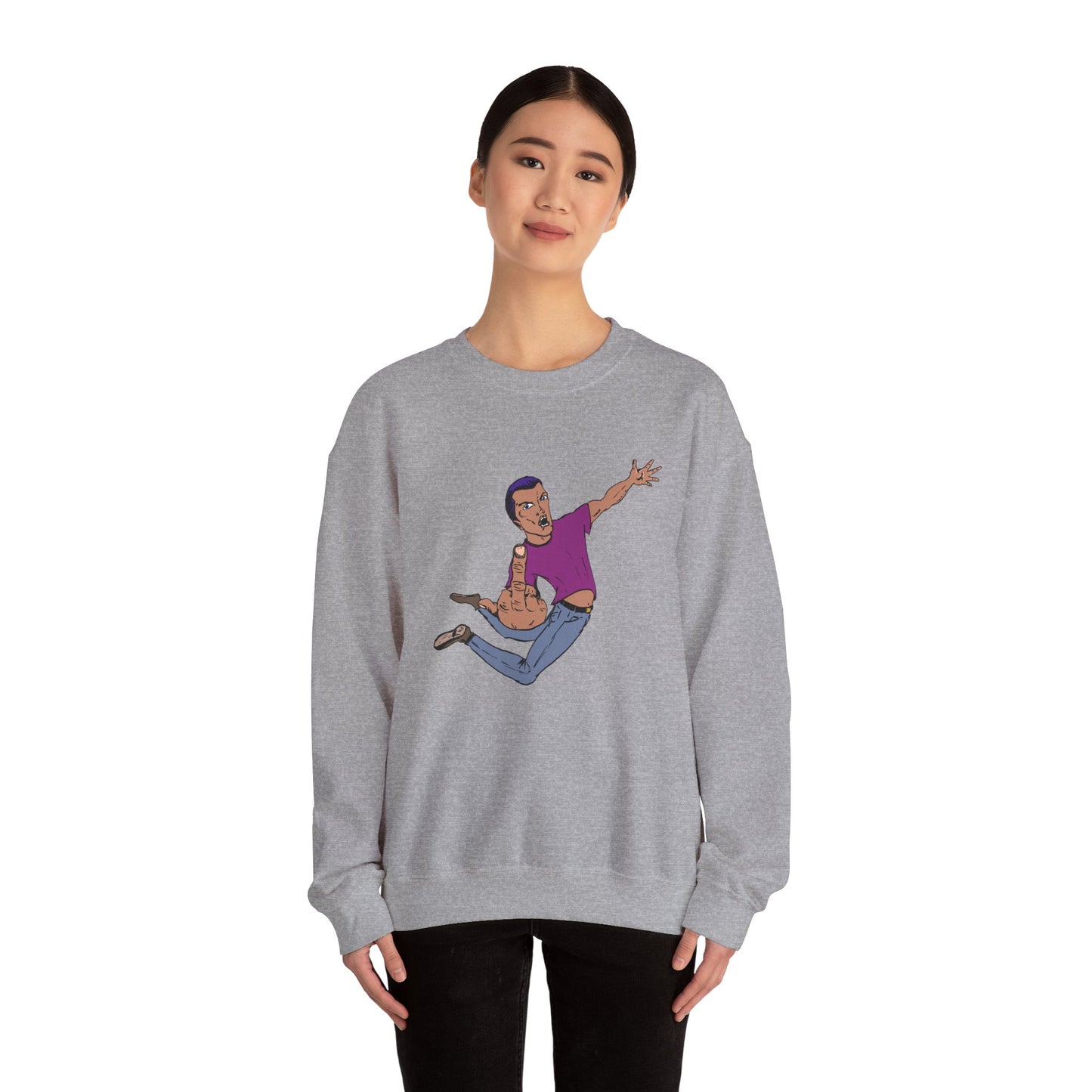 Flying Eff Dynamic Cartoon Character Crewneck Sweatshirt
