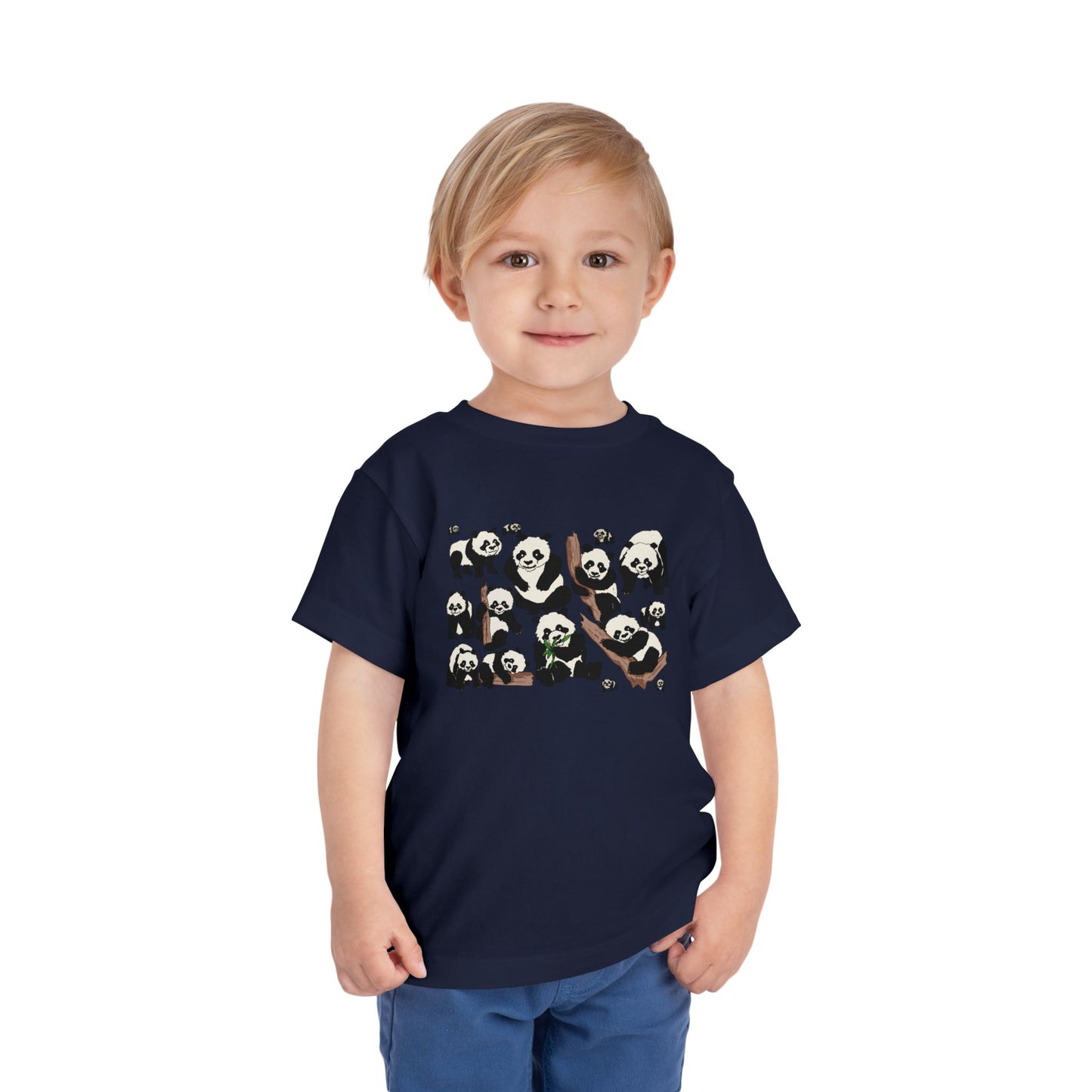 Panda Faces Toddler Tee — Cute Cartoon Panda Print