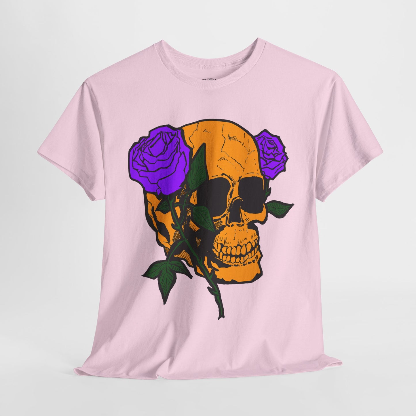 Skull and Roses Unisex Tee, Gothic Aesthetic Shirt, Vintage Graphic T-Shirt, Streetwear Essentials, Edgy Casual Wear