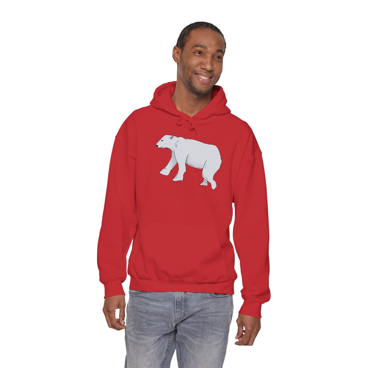 Cozy Polar Bear Hoodie - Warm Winter Fashion, Unisex Sweatshirt, Gift for Animal Lovers, Perfect for Cold Days, Cute Outdoor Wear