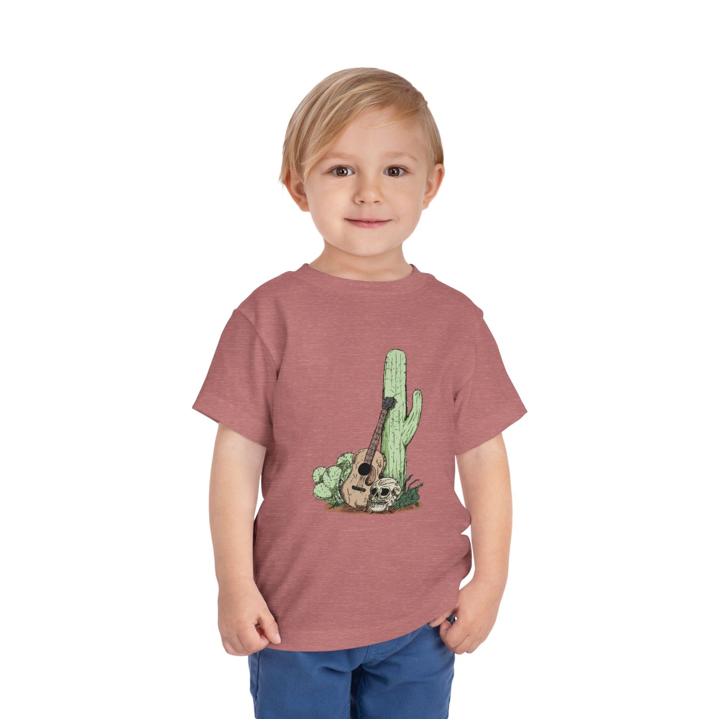 Toddler Tee — Desert Cactus with Guitar Graphic