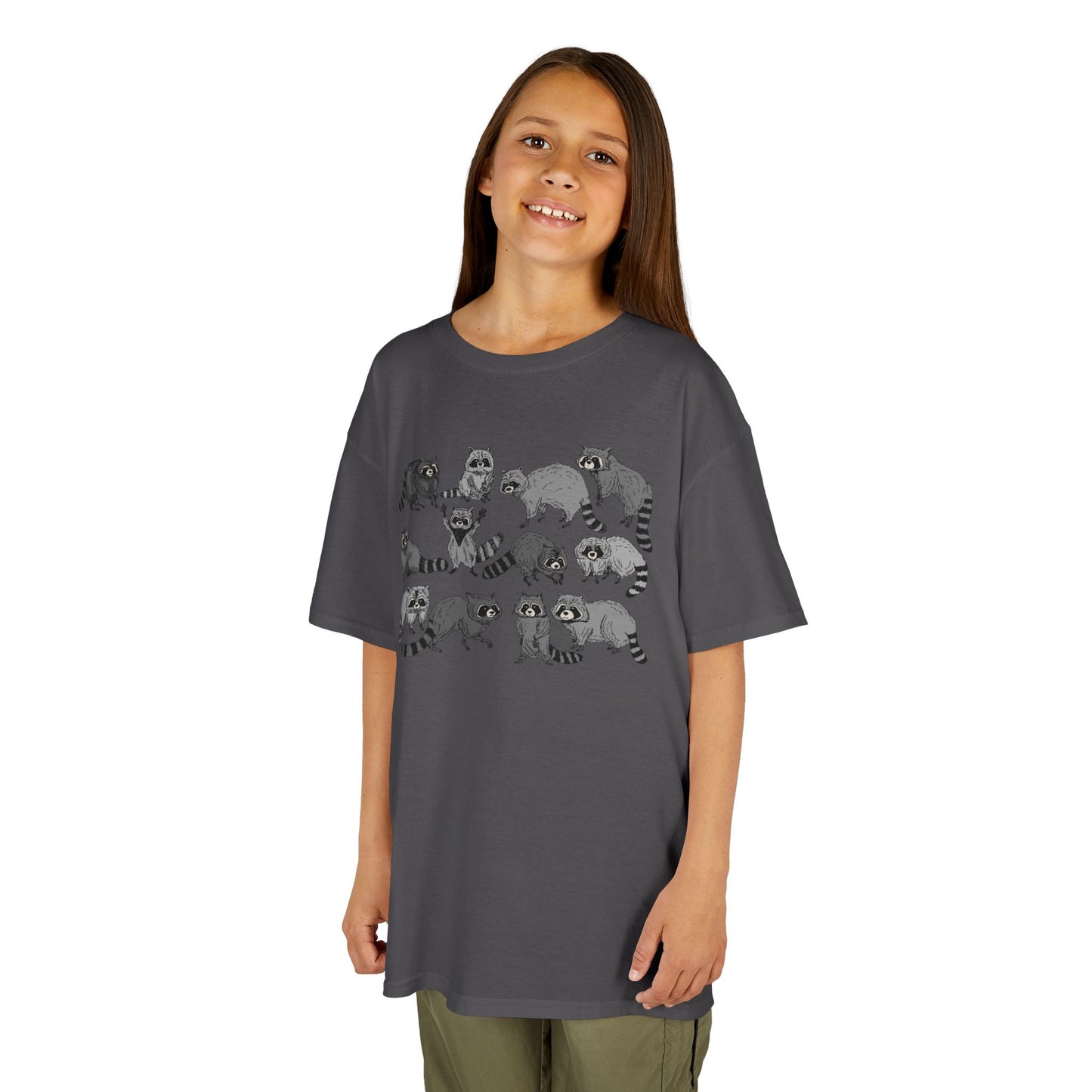 Cute Raccoons Pattern Kids Tee, Animal Lover Gift, Funny Raccoon Shirt, Children's Apparel, Birthday Outfit, Pet Lover Tee