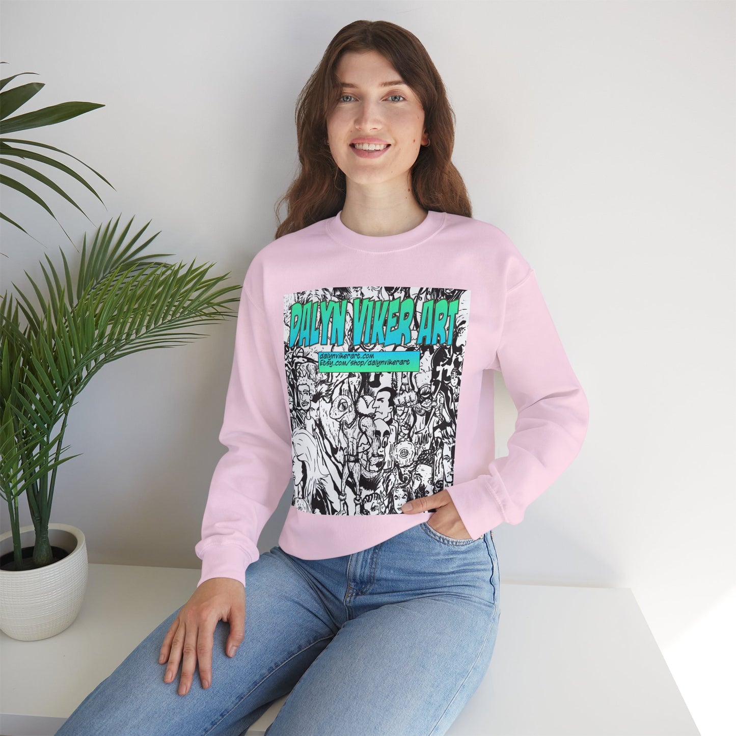 Graphic Art Crewneck Sweatshirt - Dalyan Viker Art Edition