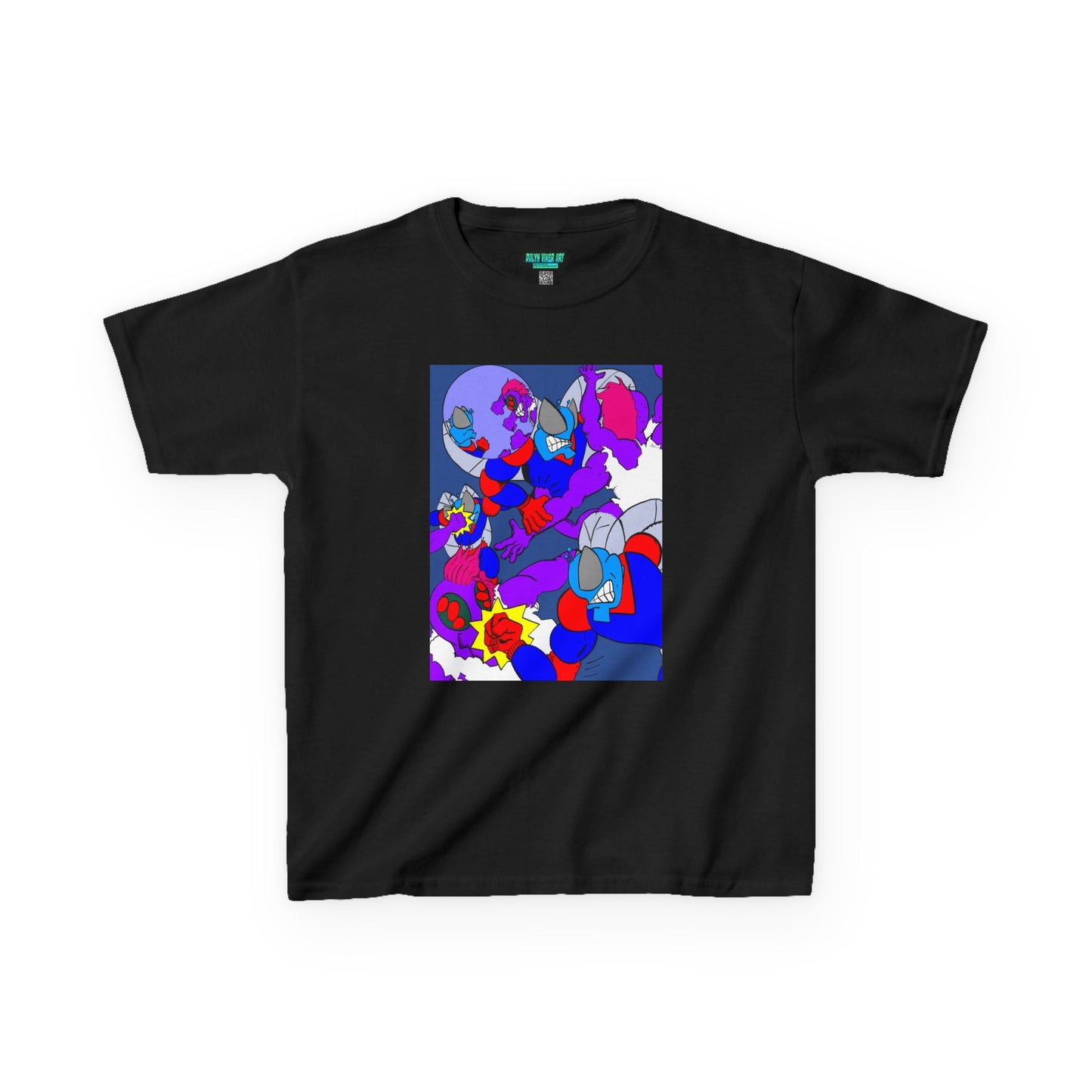 The Astounding Astro-Fly vs The Spiders! Colorful Cartoon Kids Heavy Cotton™ Tee - Fun & Playful Design