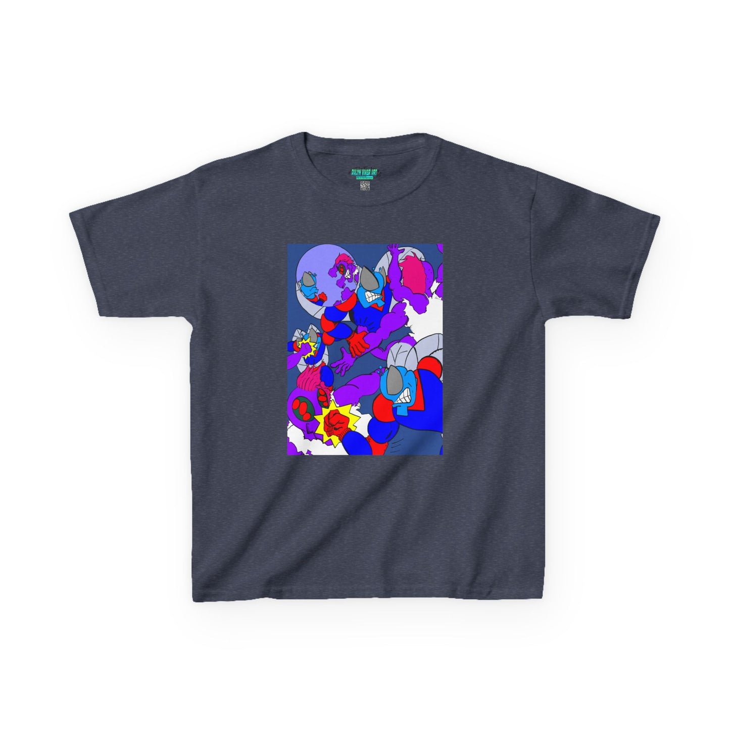 The Astounding Astro-Fly vs The Spiders! Colorful Cartoon Kids Heavy Cotton™ Tee - Fun & Playful Design