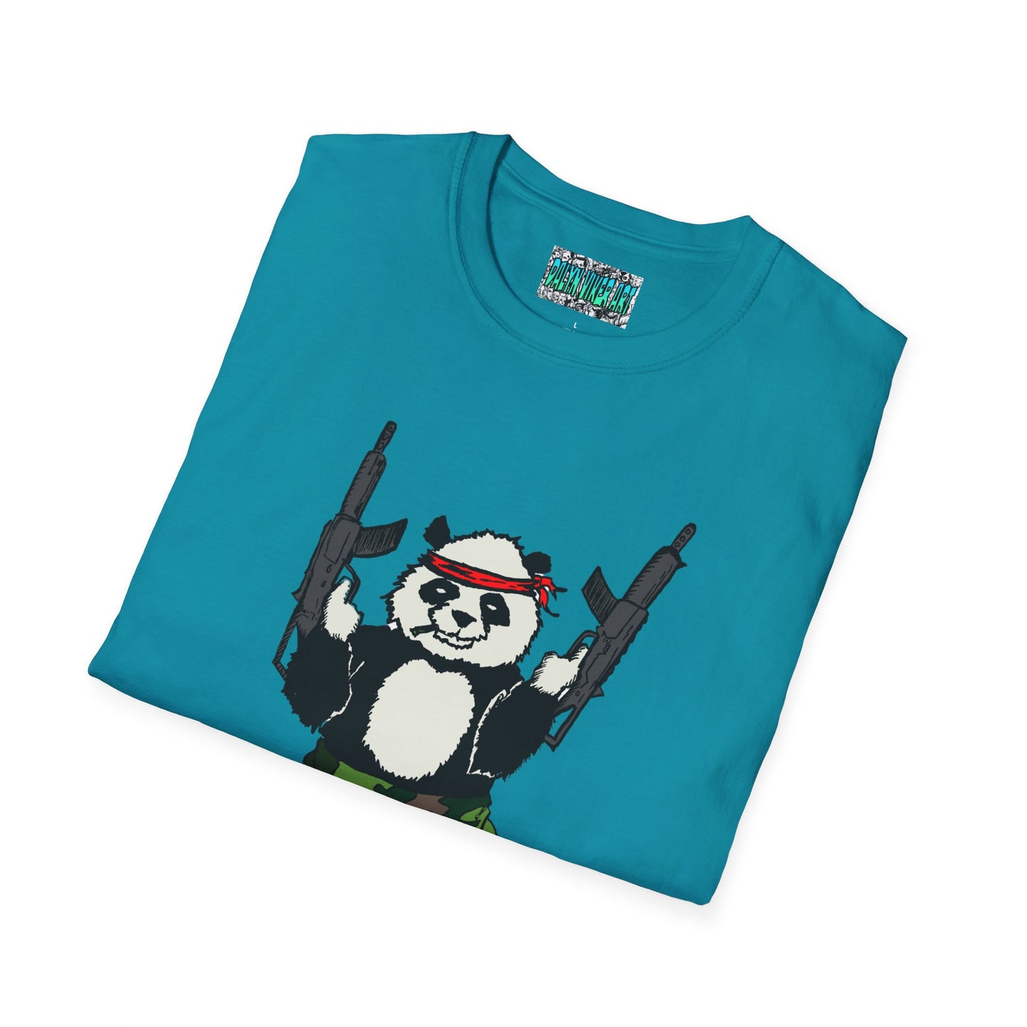 T-Shirt - Panda Guns Military Mercenary Bad Ass Weapons Bamboo