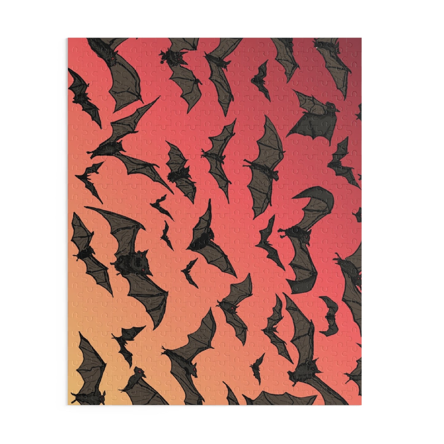 Bat Swarm Gradient Puzzle — 120/252/500-Piece Halloween Jigsaw