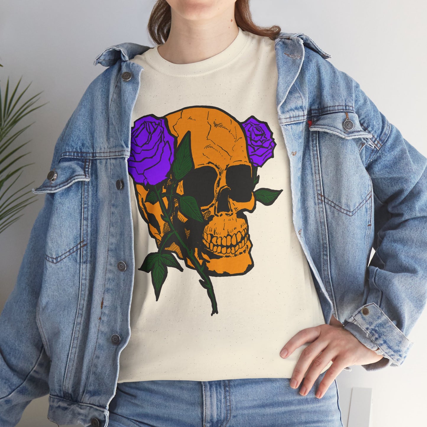 Skull and Roses Unisex Tee, Gothic Aesthetic Shirt, Vintage Graphic T-Shirt, Streetwear Essentials, Edgy Casual Wear