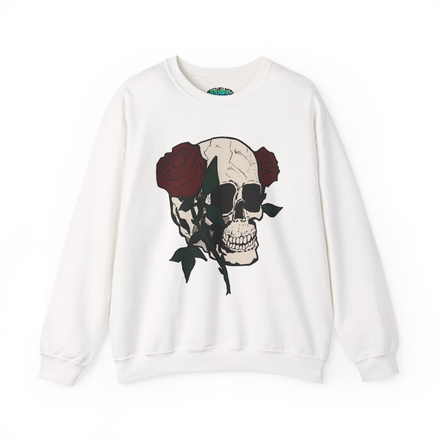 Skull & Rose Crewneck Sweatshirt - Unisex Heavy Blend™
