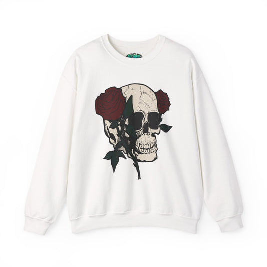 Skull & Rose Crewneck Sweatshirt - Unisex Heavy Blend™