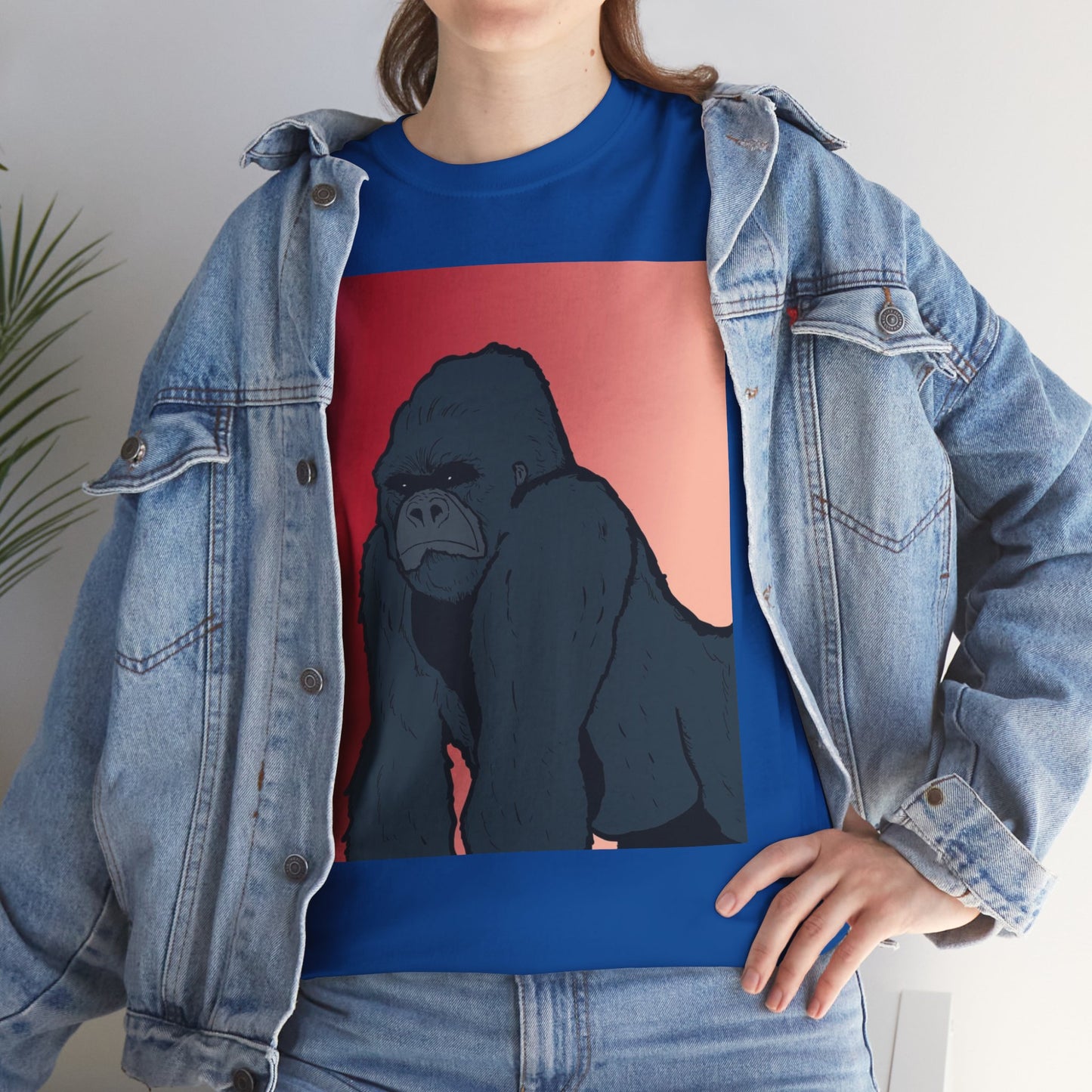 Gorilla Graphic Tee — Vintage Sunset Primate Illustration Shirt