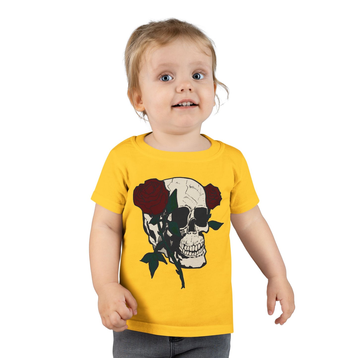 Skull & Roses Toddler T-Shirt - Cute Gothic Style Clothing for Kids